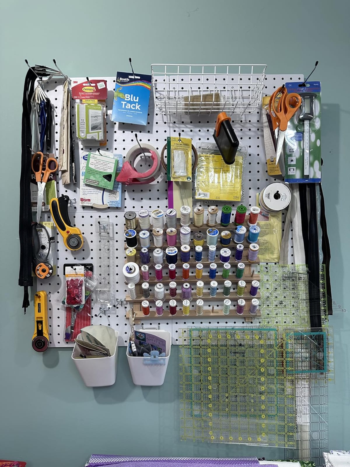 FZK Peg Board with Hooks, Plastic Pegboard Kit with 4 White Pegboards and Accessories, Peg Board Wall Organizer for Office and Craft Room customer photo 2