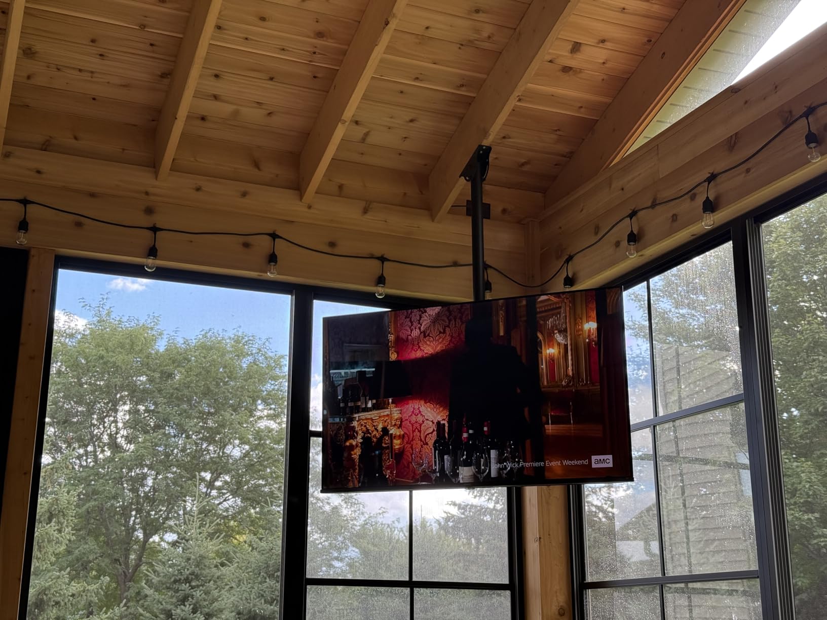 VIVO Black TV Ceiling Mount for 37 to 90 inch Screens, MOUNT-VC90-10 | Full Swivel, Telescoping Height Adjustment, 10ft Extension Pole, Fits Pitched/Vaulted Roof, Max VESA 800x400mm, Holds 110 lbs customer photo 1