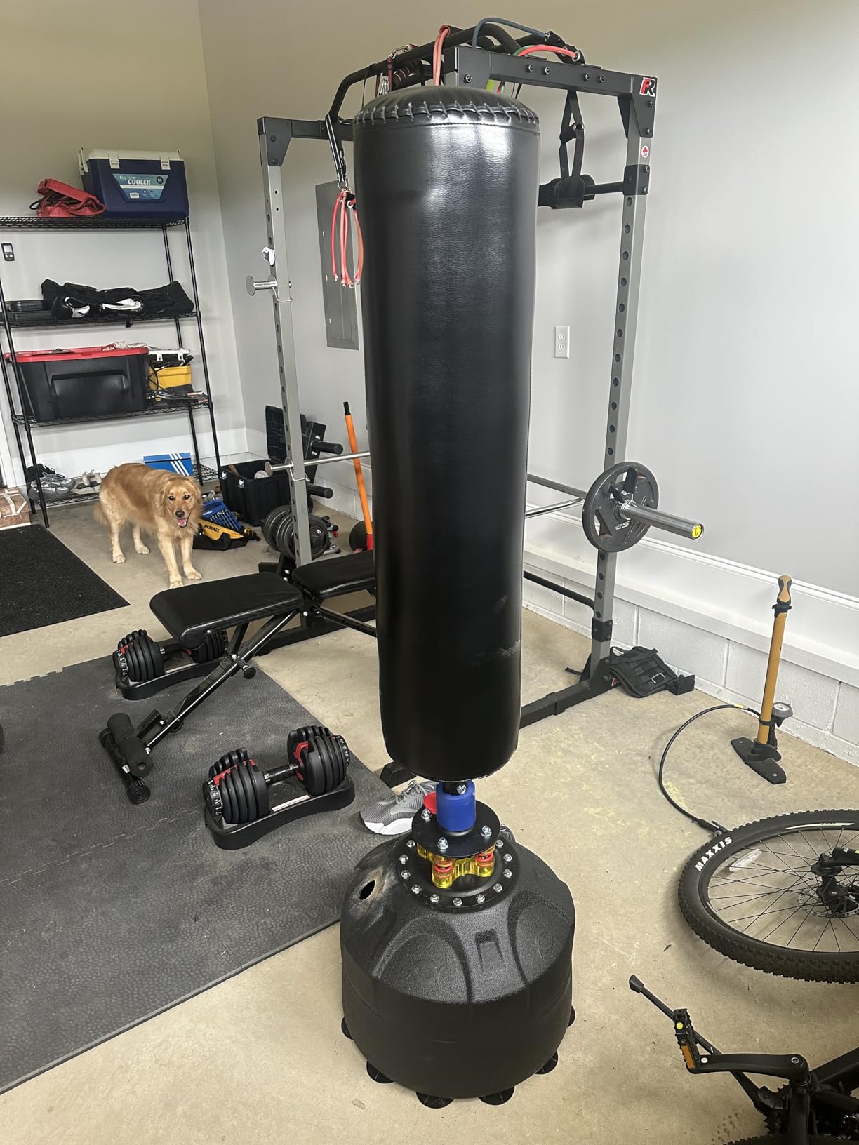 Goplus Freestanding Punching Bag, 220LBS Heavy Boxing Bag with Gloves, Shock Absorber, 12 Suction Cup Base, Kickboxing Bag with Stand for Adults Youth Men Women Home Gym customer photo 1