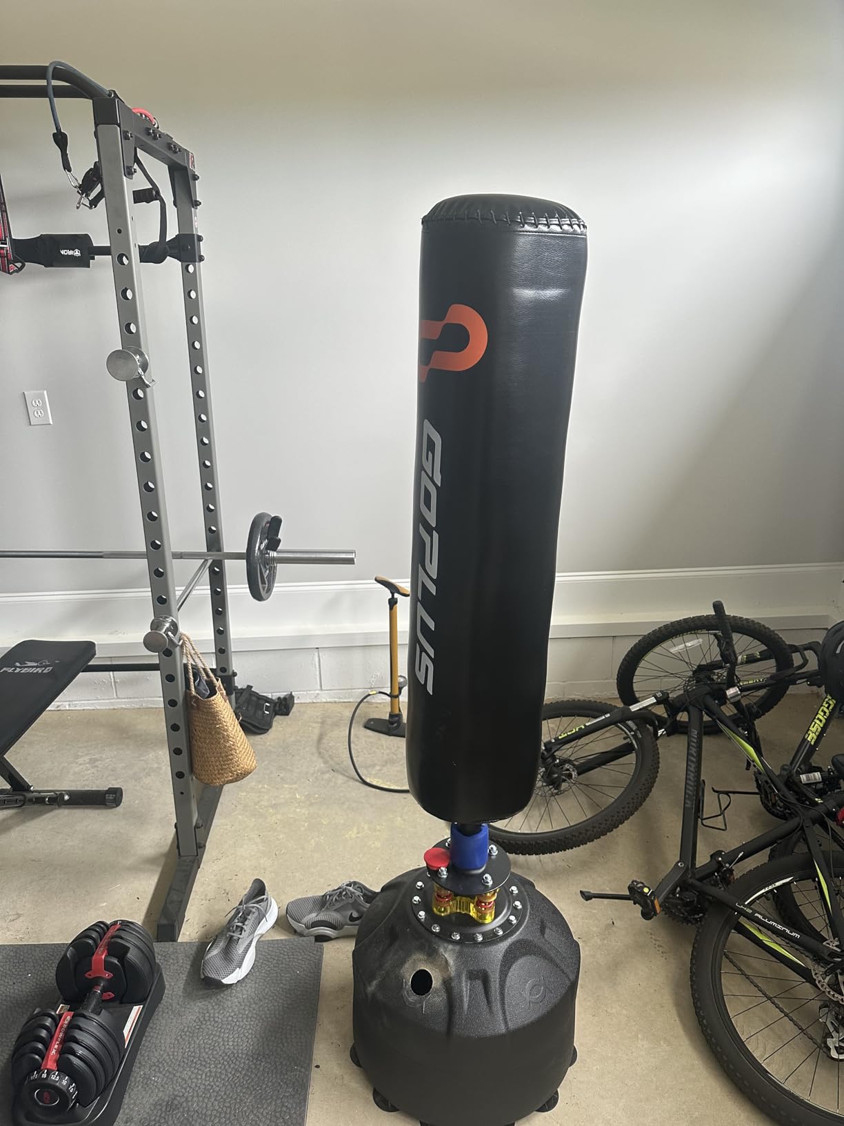 Goplus Freestanding Punching Bag, 220LBS Heavy Boxing Bag with Gloves, Shock Absorber, 12 Suction Cup Base, Kickboxing Bag with Stand for Adults Youth Men Women Home Gym customer photo 2