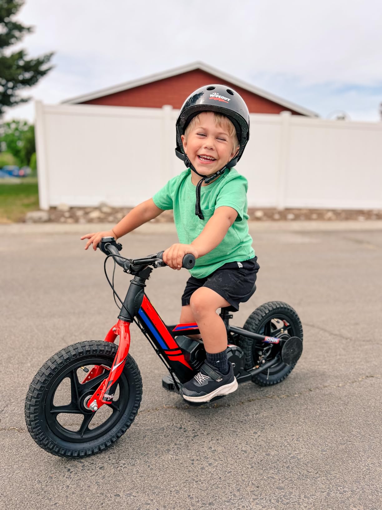 Lightweight Electric Dirt Bike for Kids, 170/340W Electric Motorcycle Up to 10/12MPH, 24V Detachable Battery, Hand-Operated Dual Brakes Electric Balance Bike for Ages 3-6/5-12 customer photo 1