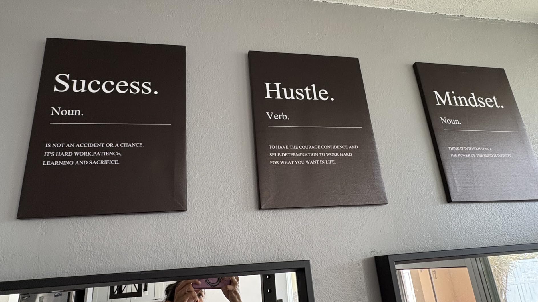 Motivational Wall Decor 3 Pieces Success Paintings Motivational Posters Prints Office Wall Decor Inspirational Canvas Wall Art Picture for Home Bedroom Living Room Decorations(36