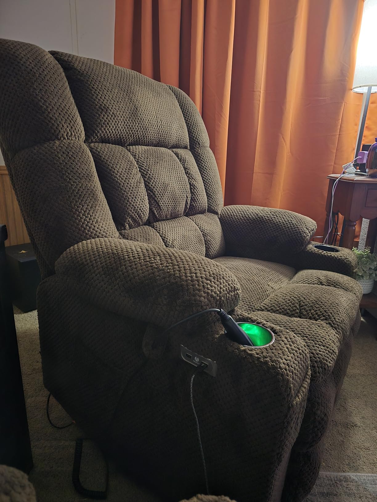 MCombo Oversized Dual Motor Power Lift Recliner Chair for Elderly R7891 | Heat and Massage, Zero Gravity Lift Chair, Infinite Position, Lay Flat, USB Ports, Big& Tall, Fabric (Large-Wide, Mocha) customer photo 1