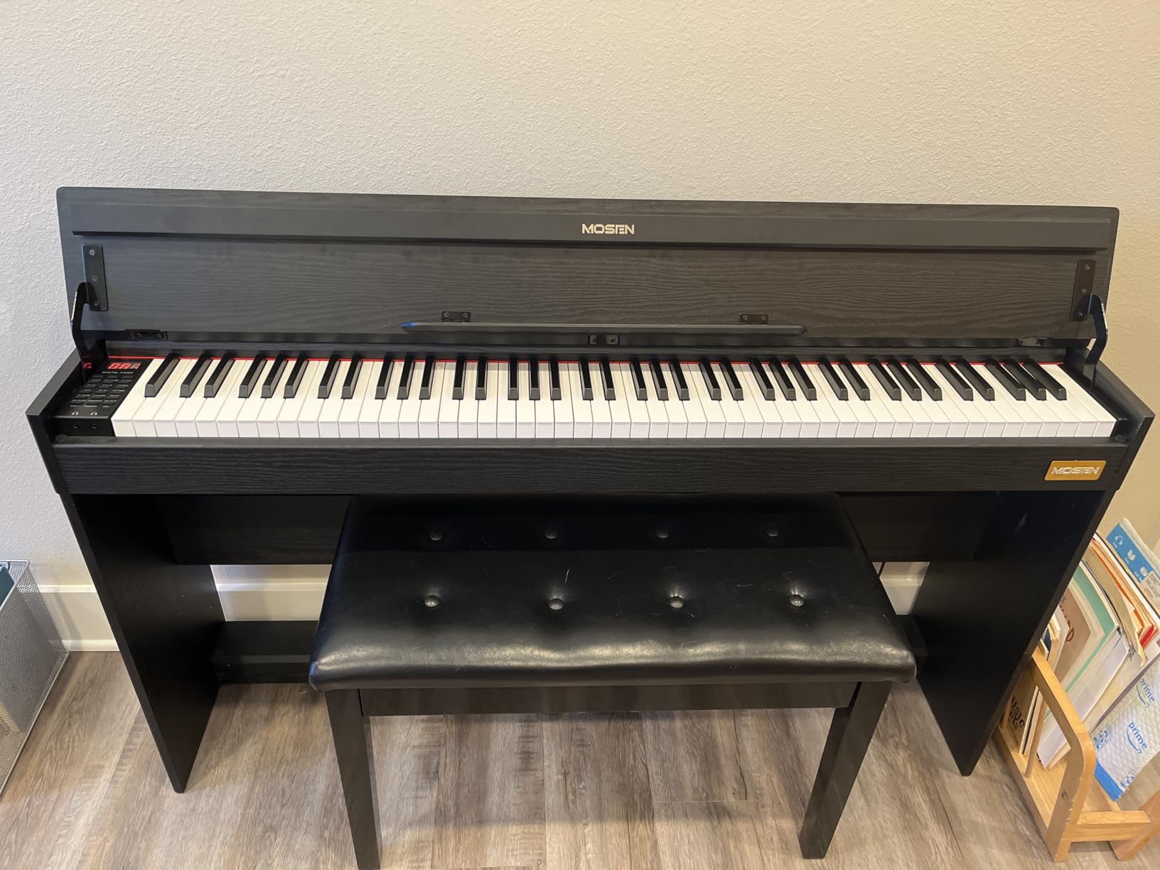 MOSEN 88 Key Fully Weighted Digital Piano Graded Hammer Action Keyboard | 380 tones, triple pedal, upright wood stand and USB-MIDI support; full size home electric piano for beginners, MDP-110 customer photo 2