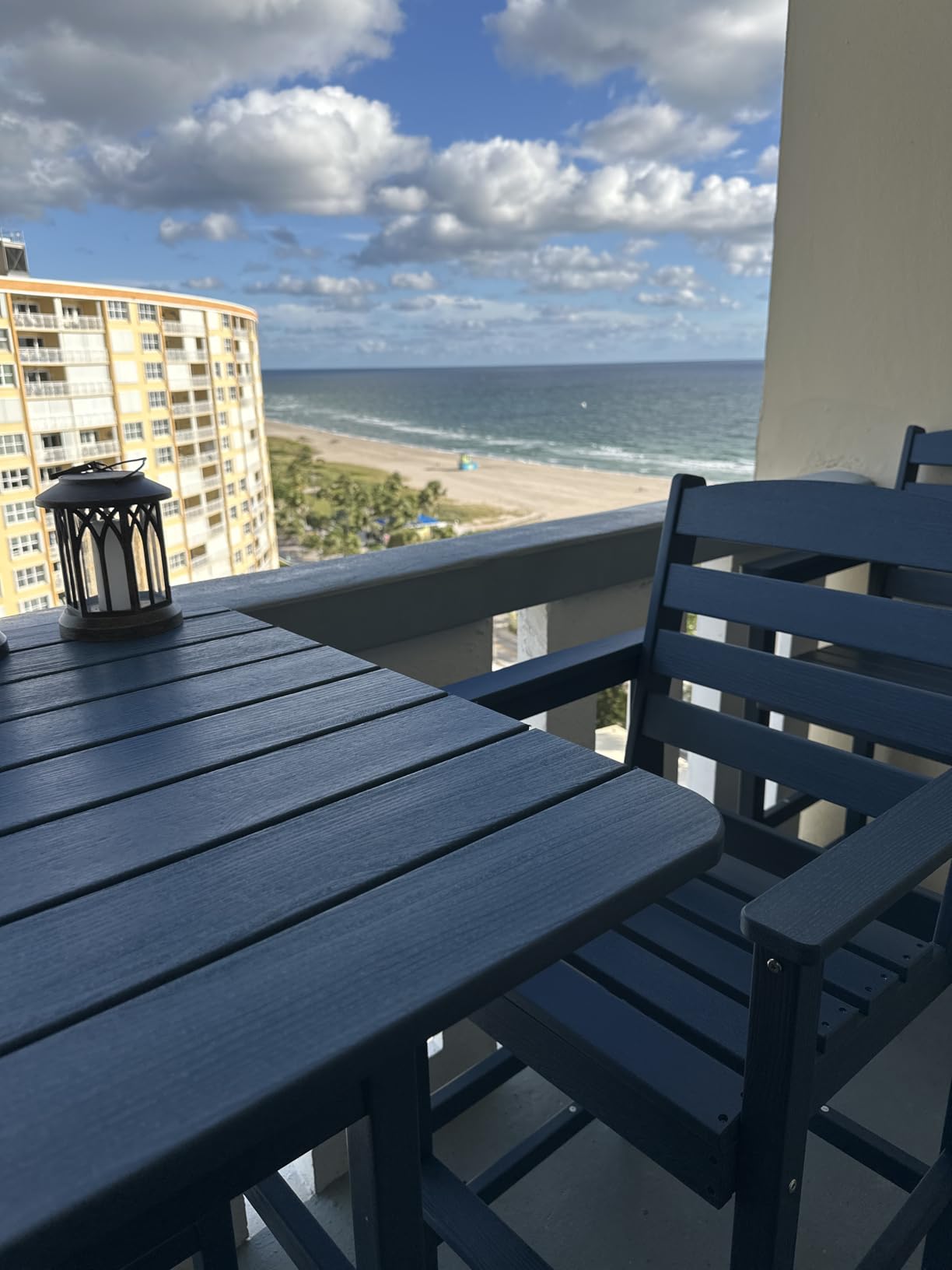 SERWALL 5 Pcs HDPE Bar Height Adirondack Chairs and Bar Table Set, White | Balcony Adirondack Chairs and Pub Table Set, All Weather Patio Bar Set, Outdoor Bar Stools Furniture Set customer photo 1