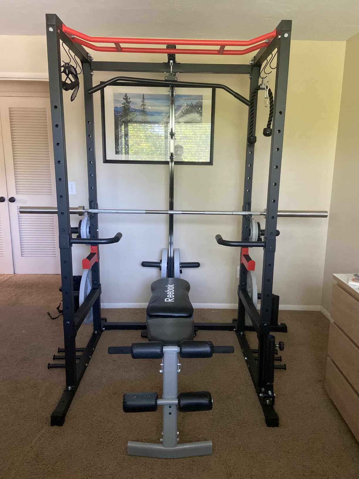 SPORTSROYALS Power Rack, Multi-Functional Power Cage with Pulley System & LAT Pull Down customer photo 1