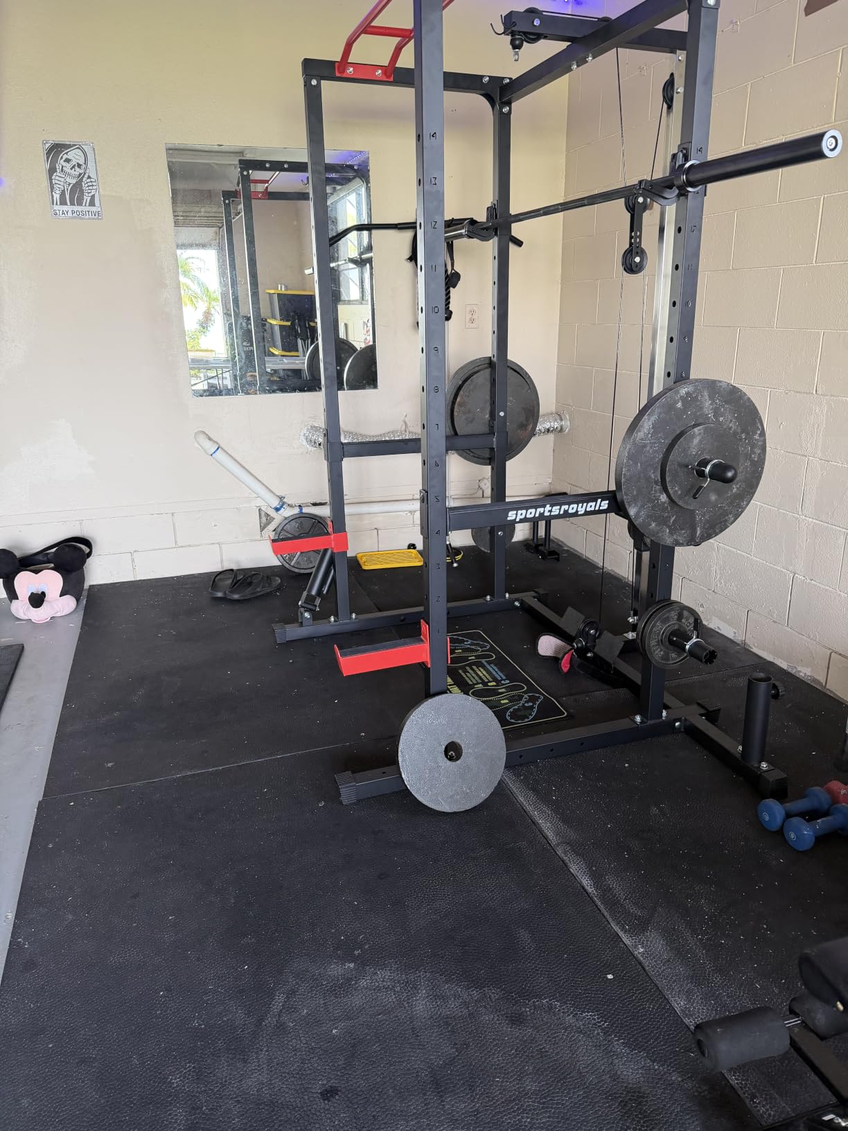 SPORTSROYALS Power Rack, Multi-Functional Power Cage with Pulley System & LAT Pull Down customer photo 2