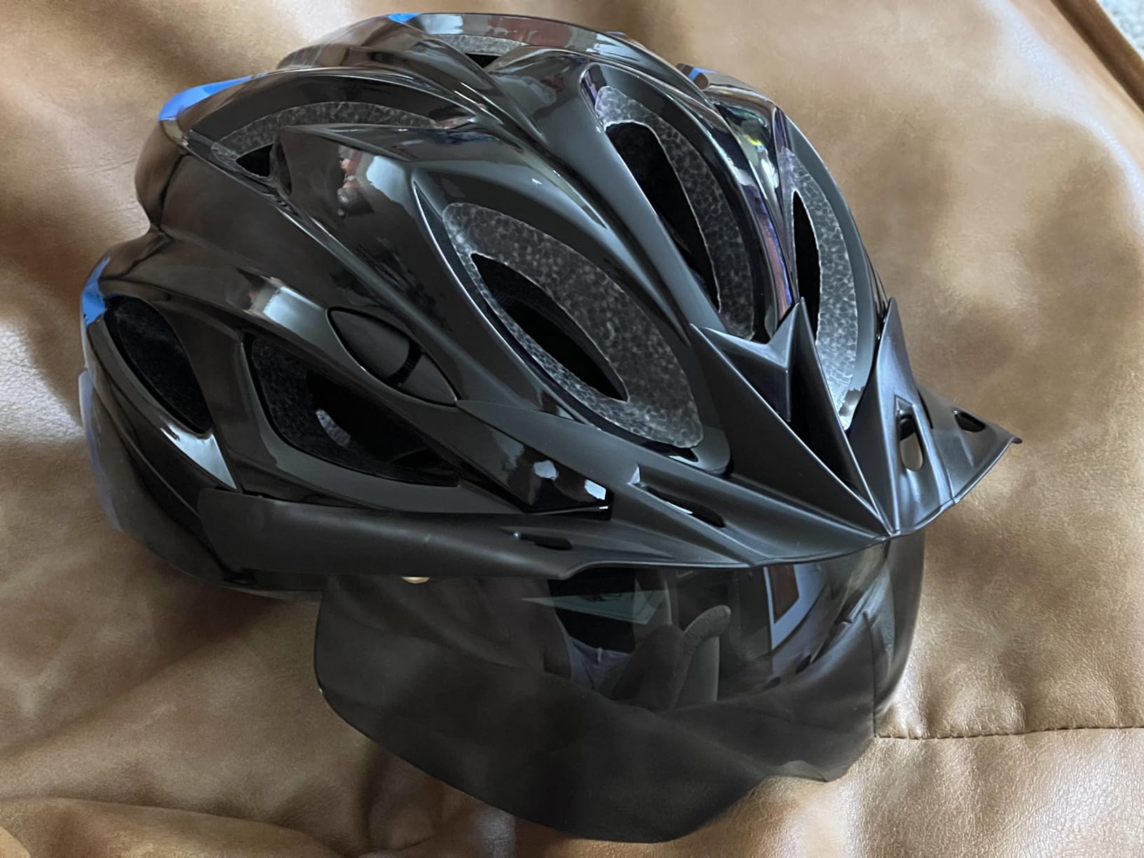 tadpole Bike Helmet with Light & Goggles, Bicycle Helmets Men Women Adult customer photo 2