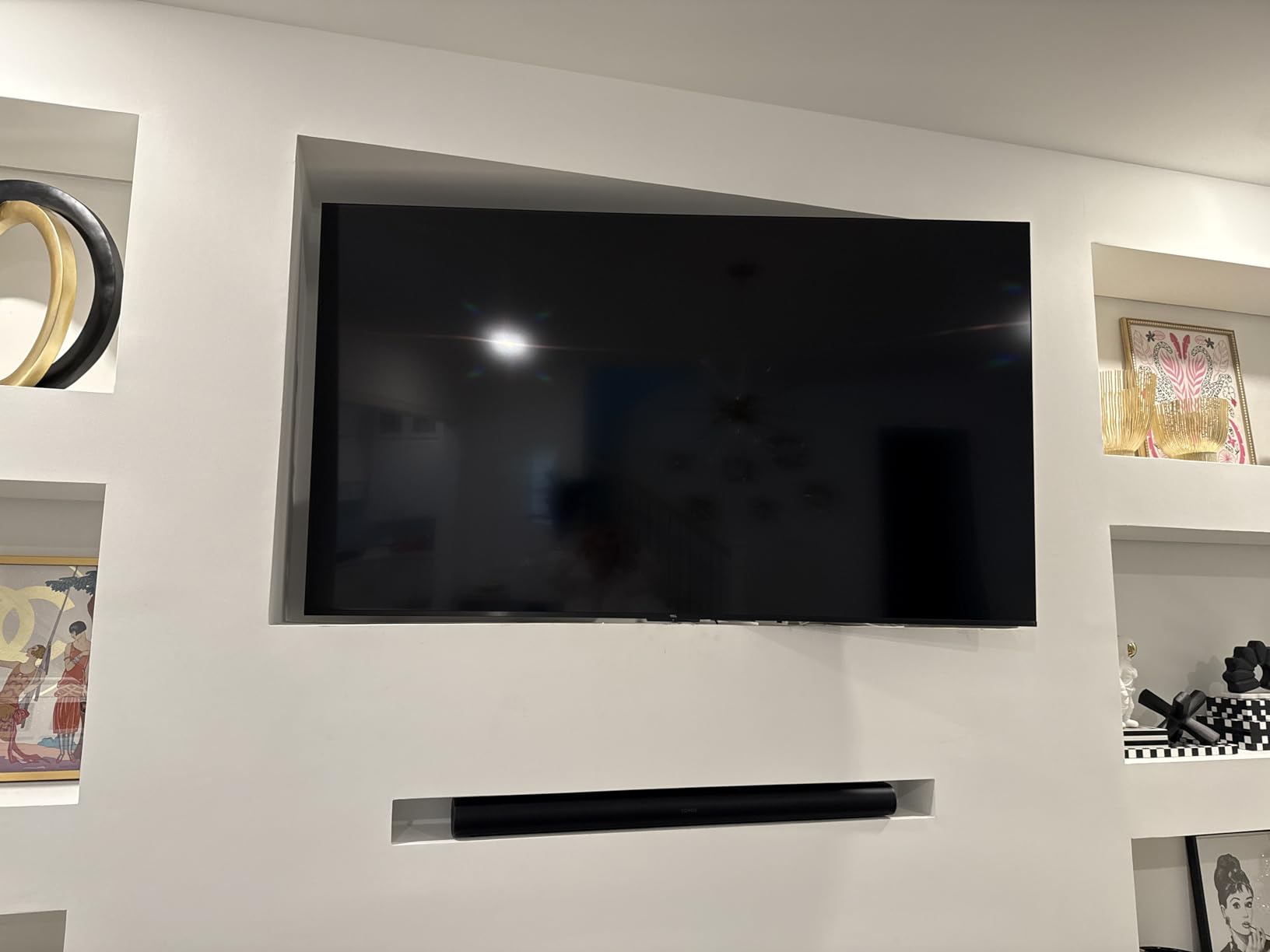 Mount-It! Fireplace Mantel TV Wall Mount, Above Fireplace Height Adjustable TV Mount, Pull Down Mantle Mount with Spring Assist, 65-85 inches, VESA 100x100 to 800x500, max 110 lb Weight customer photo 1