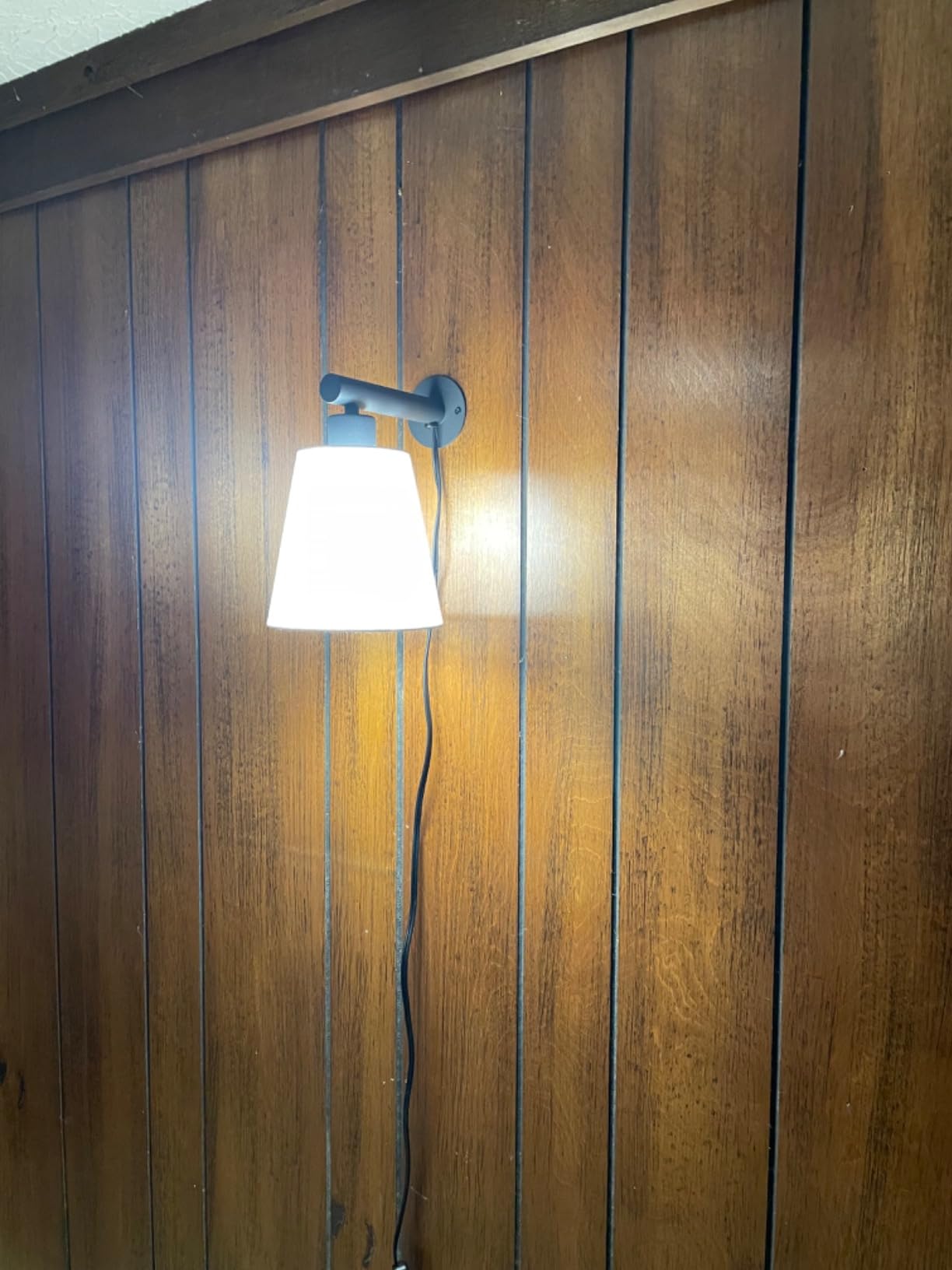 Plug in Wall Sconces Set of Two, Wall Lamp with Plug in Cord, Black Wall Sconce Light Plug in, Bedside Wall Mounted Light with Fabric Linen Shade, Plug in Wall Decor for Bedroom Living Room customer photo 1