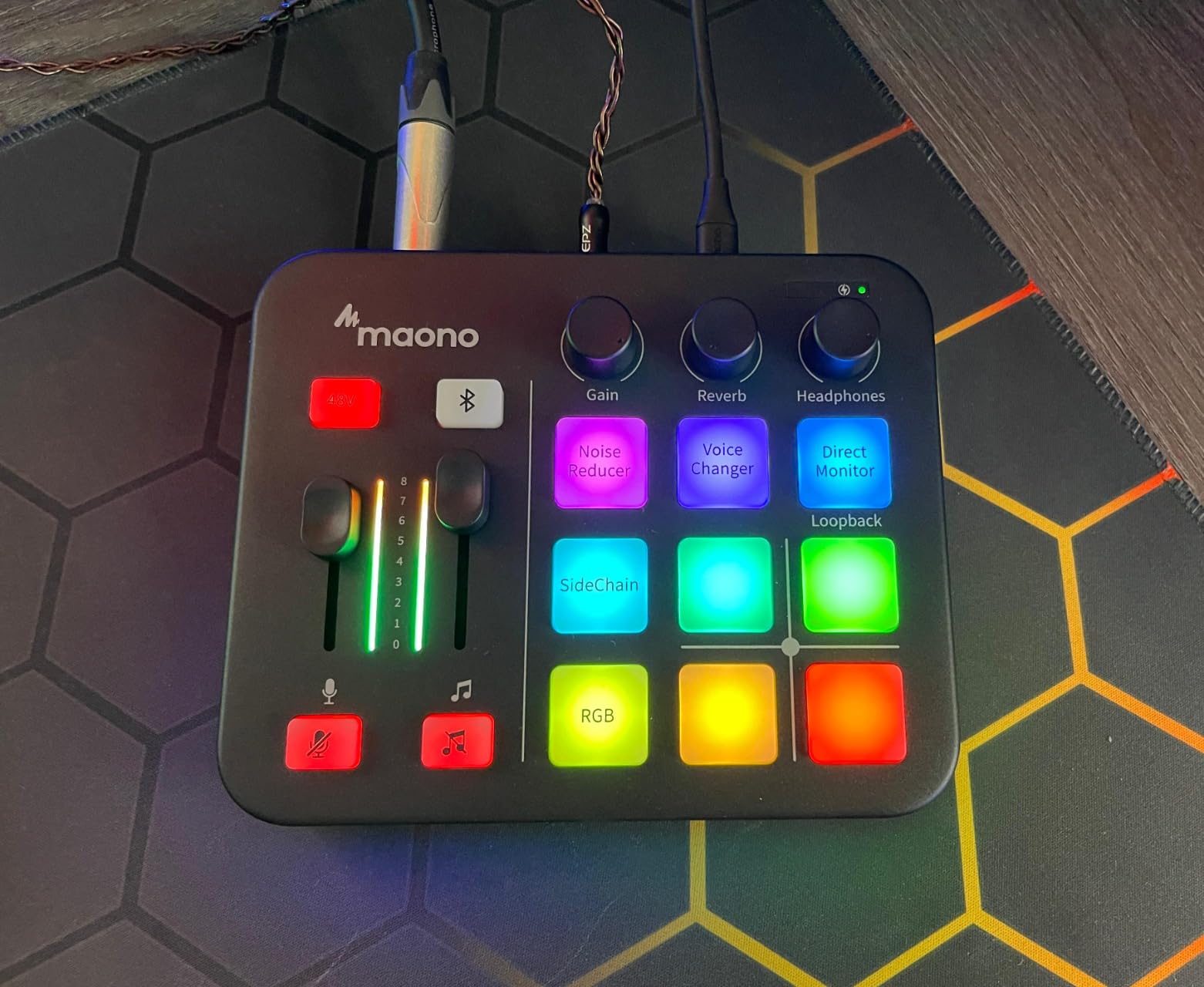 MAONO G1 Neo Gaming Audio Mixer Audio Interface with XLR Input & 48V | RGB, Bluetooth, 4 custom soundpads, live streaming, podcasting, voice effects, PS5, TikTok live, PC streams, gamers, creators customer photo 2