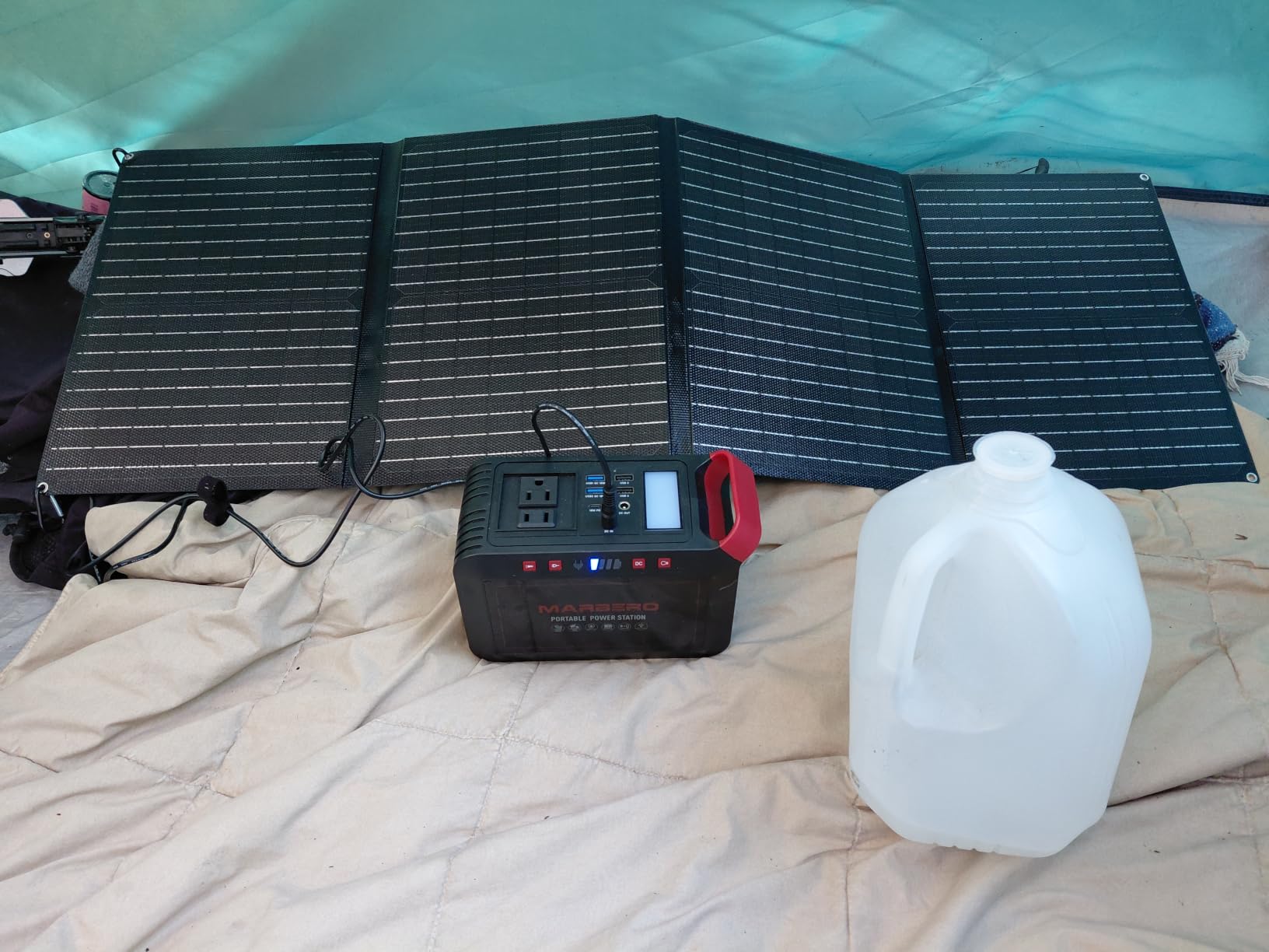 MARBERO 237Wh Solar Generator with Solar Panel Included Portable Power Station 300W Pure Sine Wave with Foldable Solar Panel 60W Set for Camping Outdoor Hiking Fishing Emergency customer photo 1