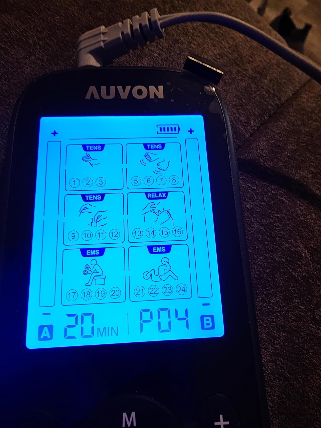 AUVON 3-in-1 TENS Unit Muscle Stimulator, 40 Levels for Gradual Pain Relief | EMS Massage Machine, Drug-Free for Shoulder, Sciatica, Back Pain Relief, 24 Modes Electronic Pulse Massager, 12 TENS Pads customer photo 1