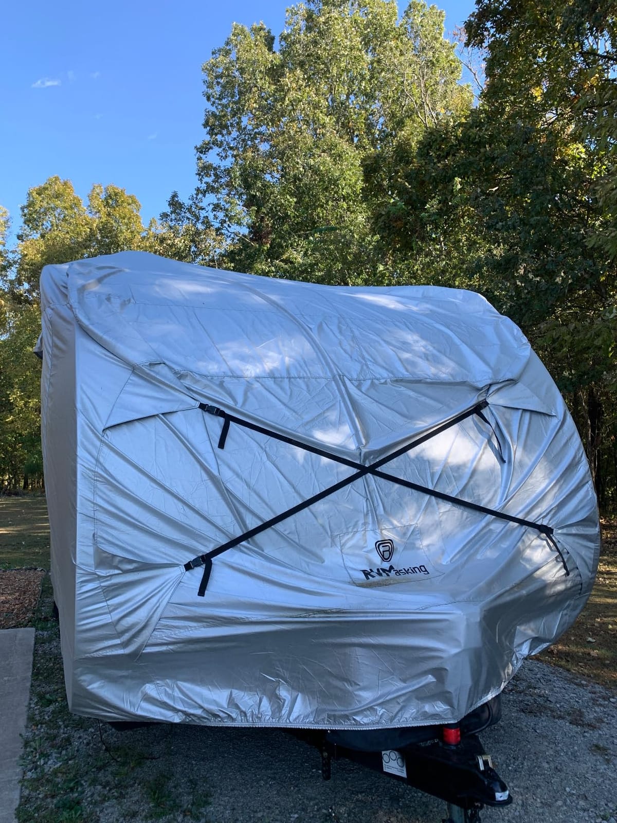 RVMasking Travel Trailer RV Cover, 7-Layer Heavy Duty Waterproof, 24-26ft | Dark Gray Camper Cover for Toy Hauler, Windproof, UV resistant, 3Pcs Reinforced Straps, Tongue Jack Cover, 4 Tire Covers customer photo 1