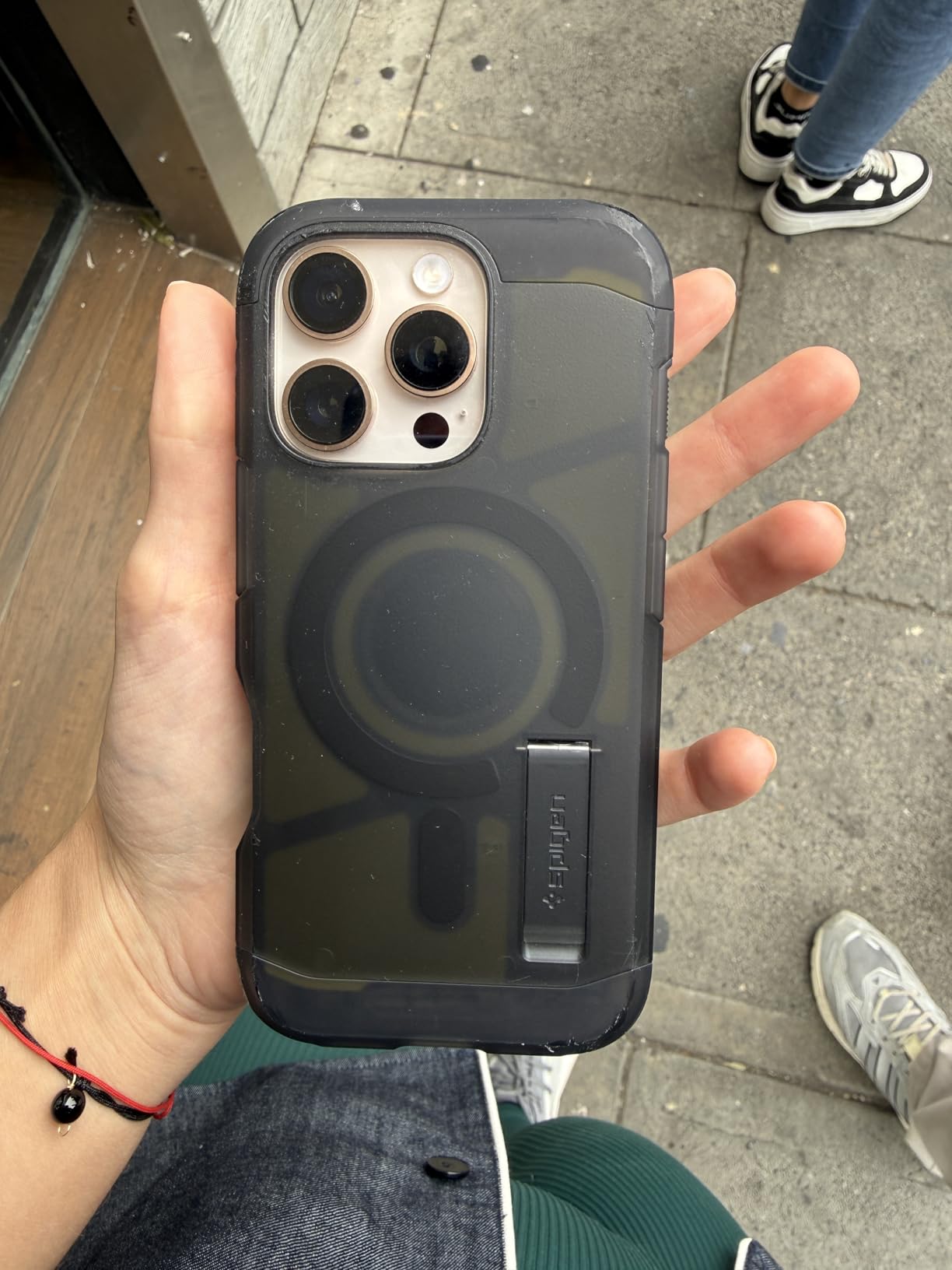 Spigen for iPhone 16 Case, Tough Armor (Ai) MagFit [Compatible with Magsafe] [Kickstand] [Military-Grade Protection] - Black customer photo 1