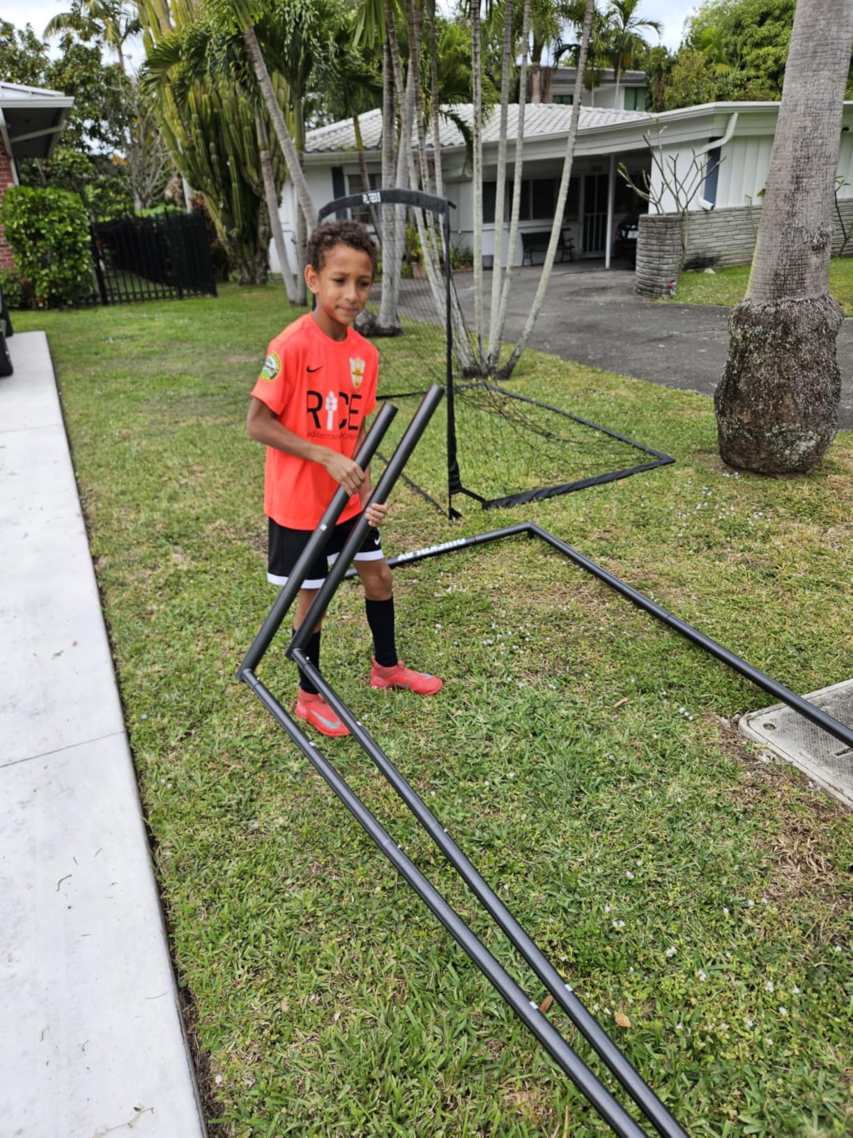 QuickPlay GS Galvanized Steel Soccer Goal - Heavy-Duty, Metal Goals | Galvanized steel frame, Rust-resistant & all-weather, Deep knotless net, Regulation Sizes, Backyard & Outdoor customer photo 1