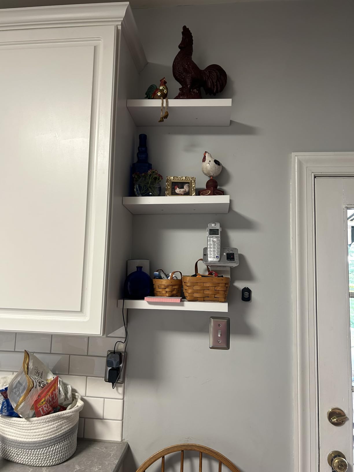 Upassion White Floating Shelves - Set of 3, 16