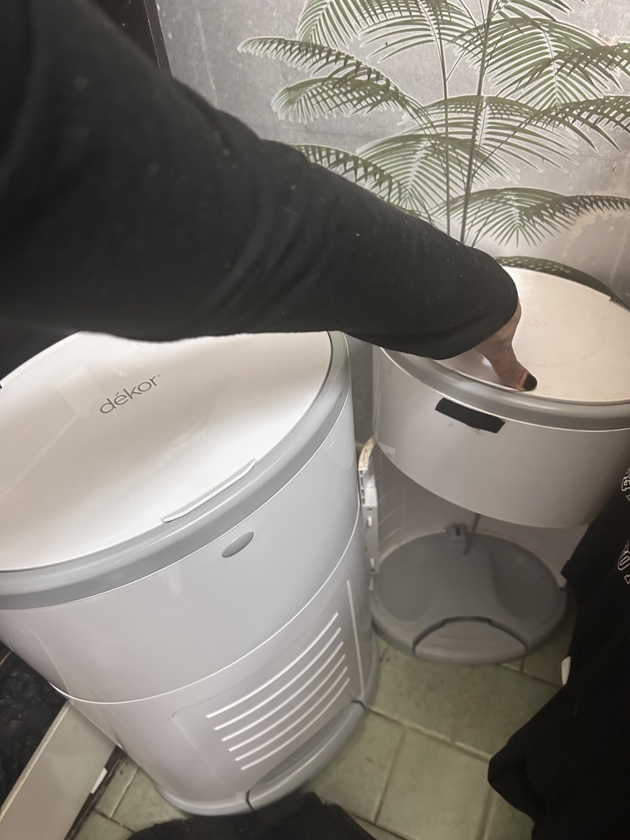 Diaper Dekor EKO Classic Diaper Pail, White | ONLY Eco-Friendly Diaper Pail Made with 70% Recycled Materials | Hands-Free: Step-Drop-Done | Cost-Effective Refill System customer photo 1