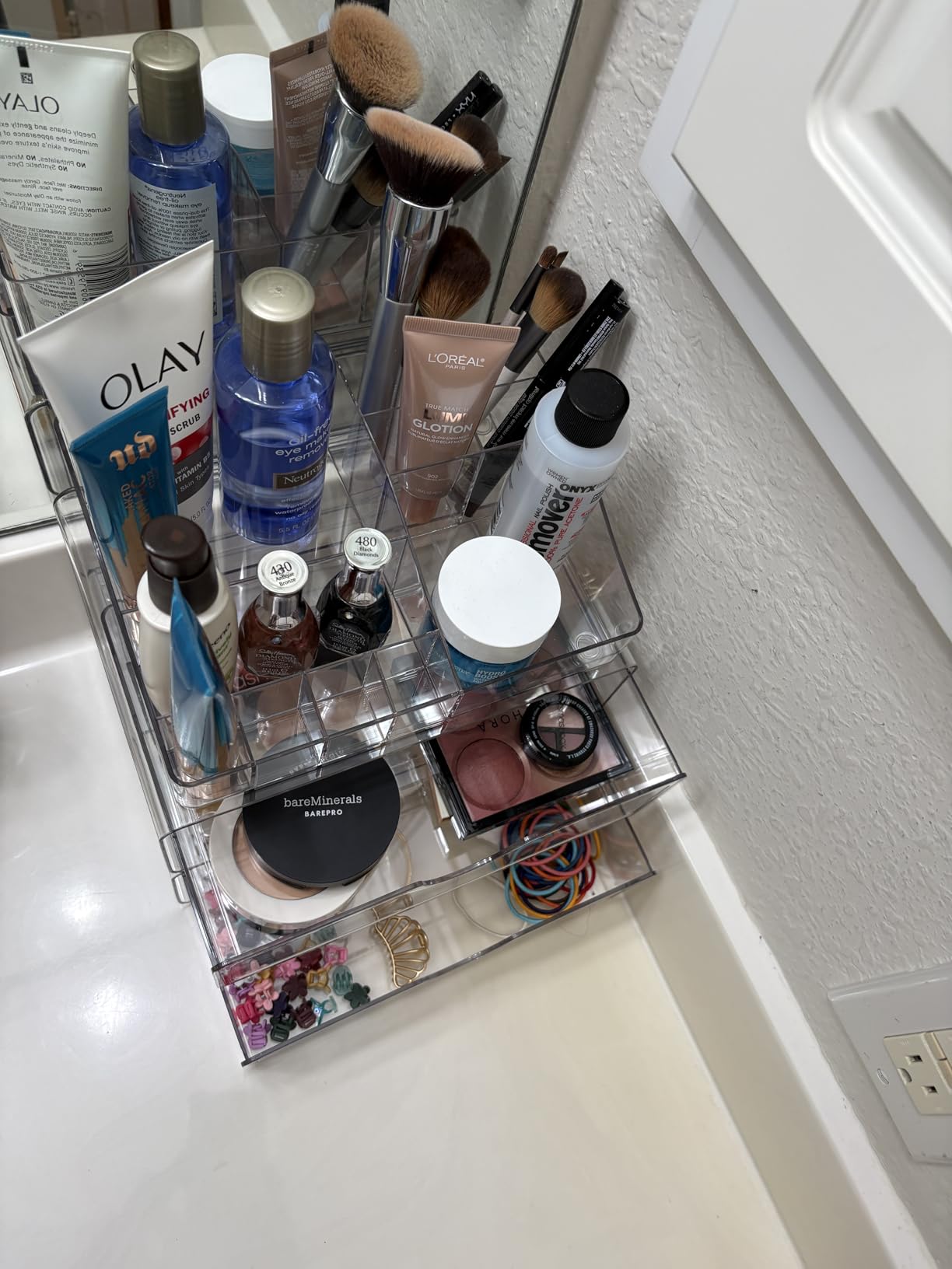 Vtopmart 3 Tier Clear Makeup Organizer with 2 Drawers customer photo 1