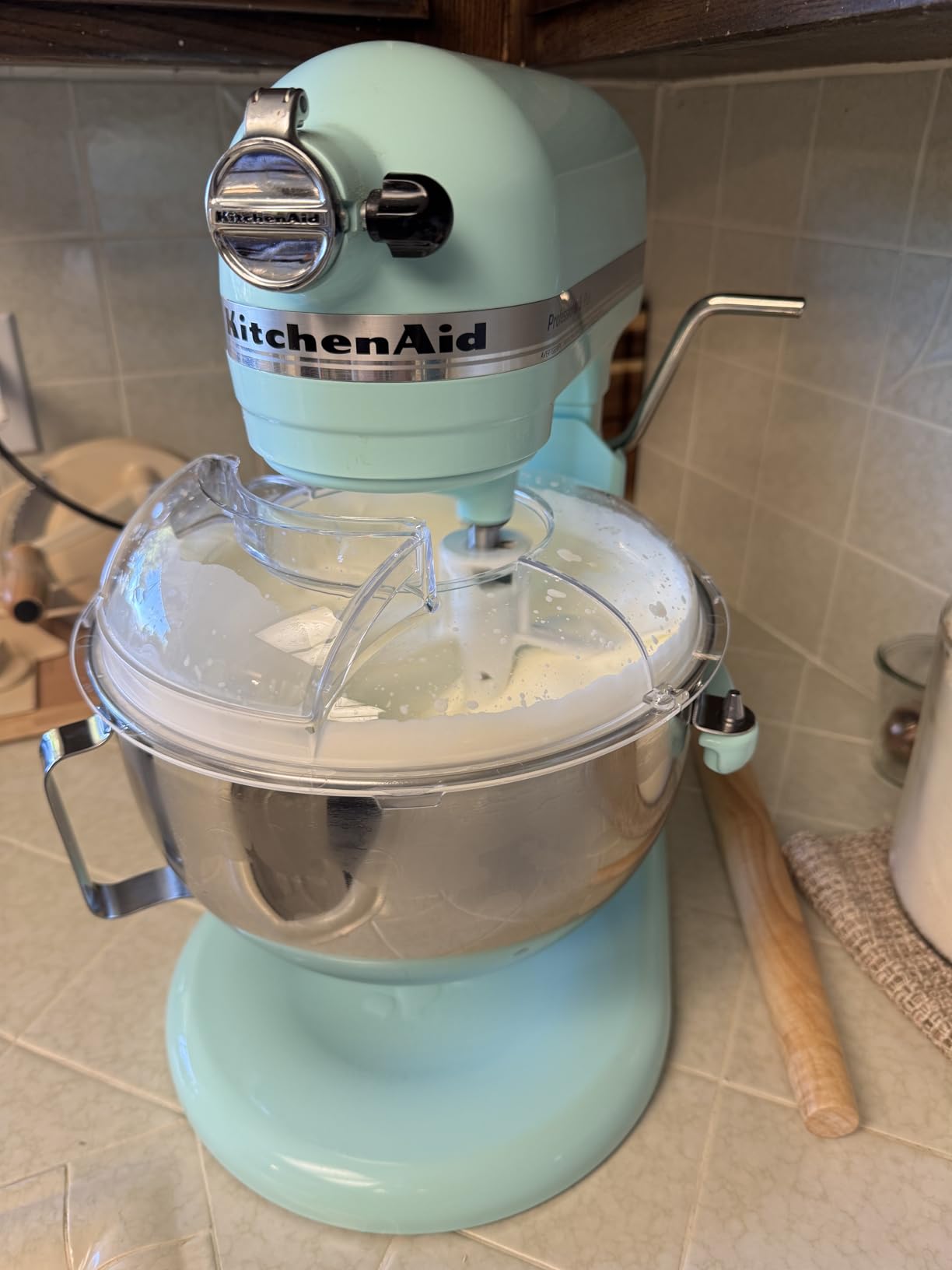 Pouring Shield for KitchenAid Tilt Head 4.5-5QT Stainless Steel - Splatter Guard and Flour Funnel customer photo 1
