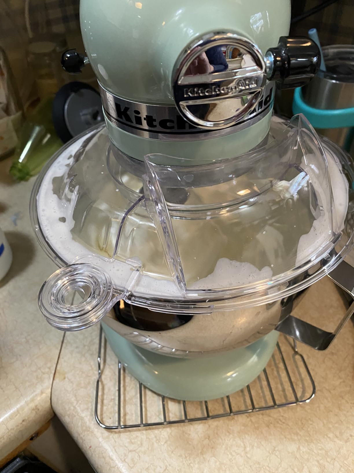 Pouring Shield for KitchenAid Tilt Head 4.5-5QT Stainless Steel - Splatter Guard and Flour Funnel customer photo 2