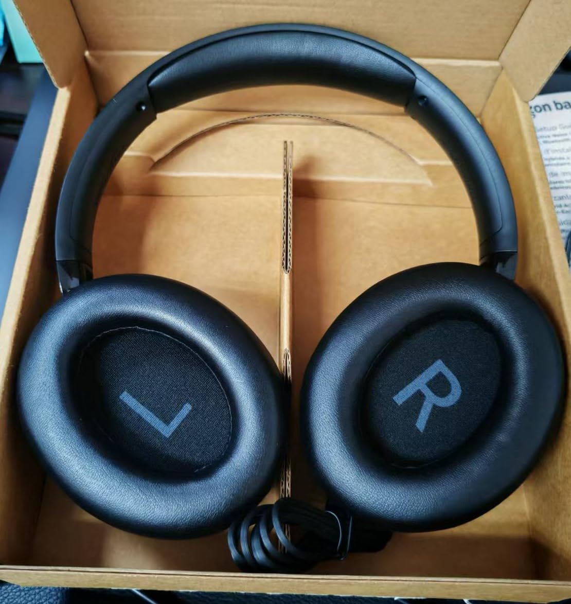 Amazon Basics Hybrid Active Noise Cancelling Headphones, Wireless Bluetooth 5.3, 35 Hours Battery Life with ANC On, 45 Hours with ANC Off, Over Ear Comfortable Fit with Soft Ear Cushions, Black customer photo 2