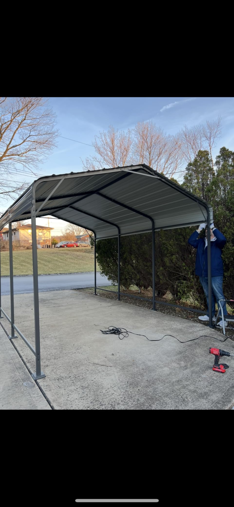 AirWire 10x15 FT Metal Carport Canopy with Reinforced Base | Heavy Duty Car port, Outdoor Galvanized Steel Garage Shelter for Boat and Truck customer photo 2