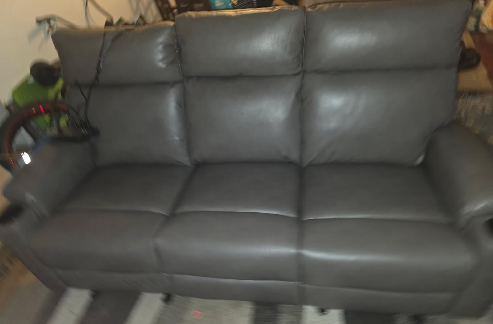 Power Reclining Sofa with Drop-Down Table, Brown | 3-Seat Electric Recliner Couch with Extended Footrest, AC Outlet, USB Ports, Side Pockets, Wall Hugger Recliner for RV customer photo 2