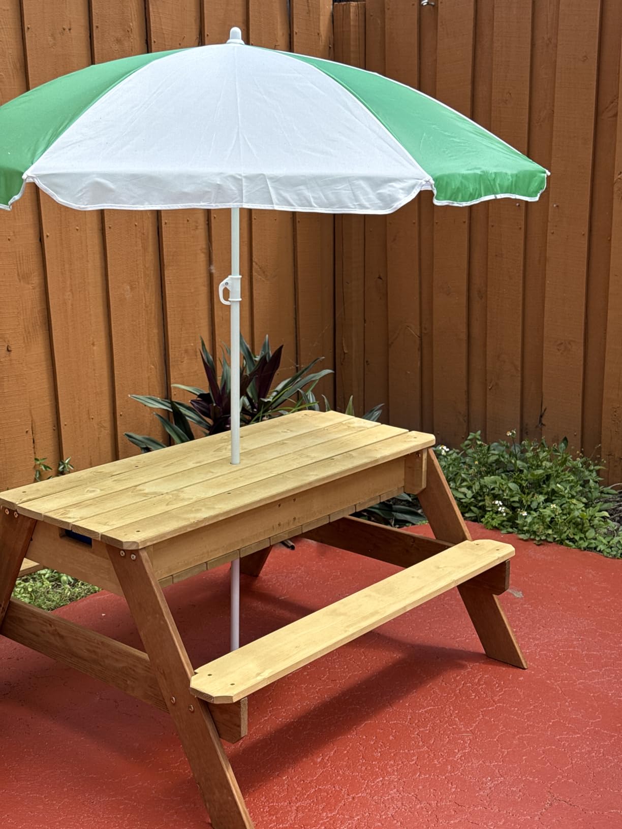 Best Choice Products Kids Picnic Table with Umbrella, 3-in-1 Sand & Water Table, Outdoor Convertible Picnic Table for Toddlers, Seats 4, Removable Top, 2 Buckets - Beige customer photo 1