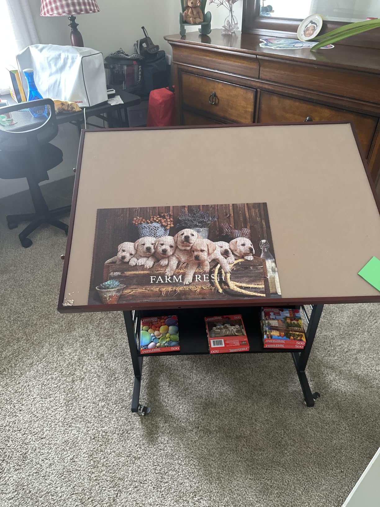 Becko US 1500 Piece Tilting Puzzle Table with 5 Drawers & Protective Cover | Height & 5-Level Angle Adjustable, Ergonomic Jigsaw Board Table for Adults, Easy to Tilt, Relieve Neck & Back Pain customer photo 2