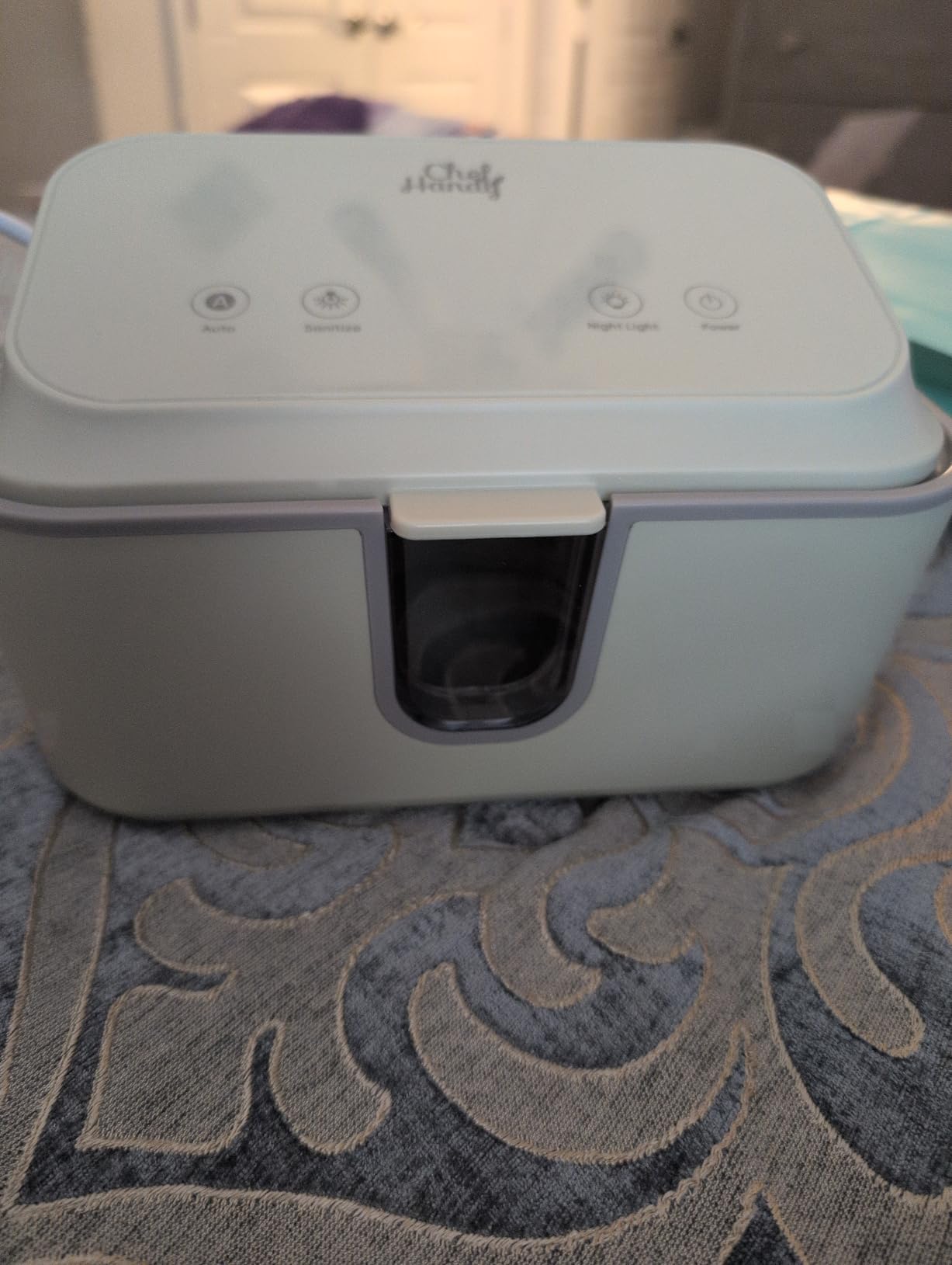 Wipe Warmer with UV Sanitizer, Large Capacity for Baby & Adult Wipes, White | 3 temperature settings, quiet surround heating and a night light for diaper changes, nighttime care and everyday cleansing. customer photo 2