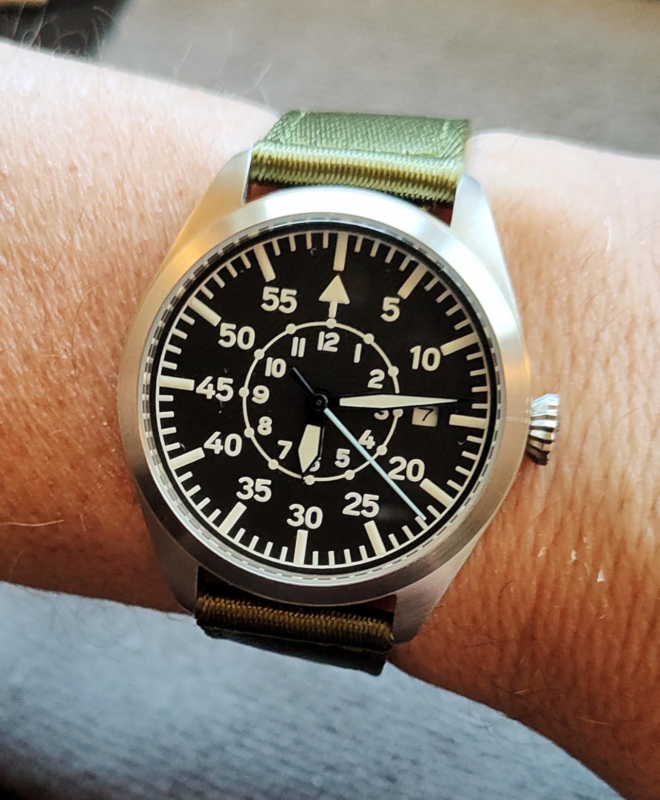 Pilot Watch Men's Aviator Wrist Watch Japan Automatic Movement Retro Mechanical Watches Stainless Steel Case with Luminous Waterproof customer photo 2