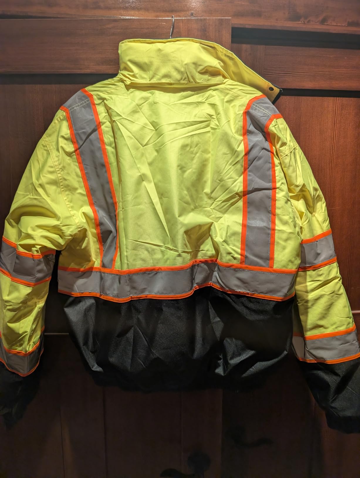 TICONN Hi Vis Safety Bomber Jacket, Fleece-Lined Waterproof ANSI Class 3 | PU Coating Work Rain Jacket, Soft Insulation Lining, 360° Reflective Strips, Rain Coat for Cold Weather, Fits Men and Women customer photo 2