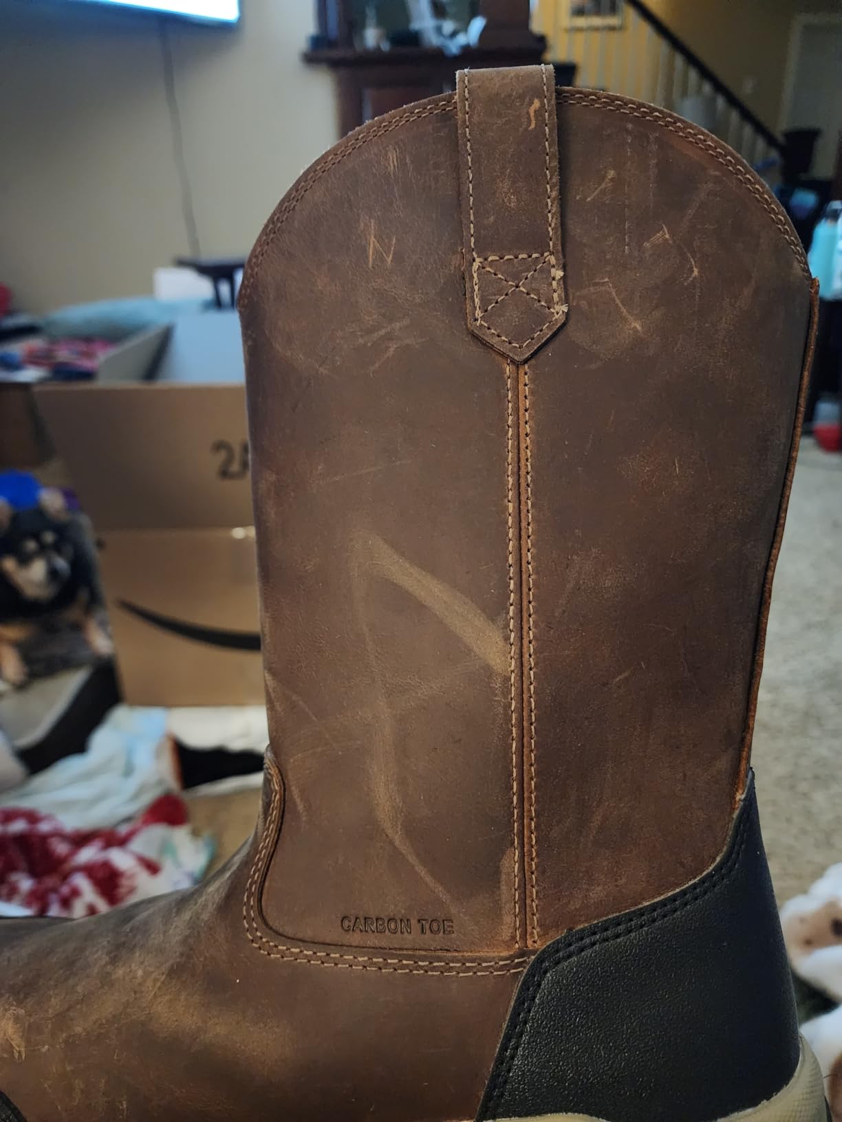 KEEN Utility Men's Evanston Composite Toe Waterproof Leather Durable Construction Pull on customer photo 2