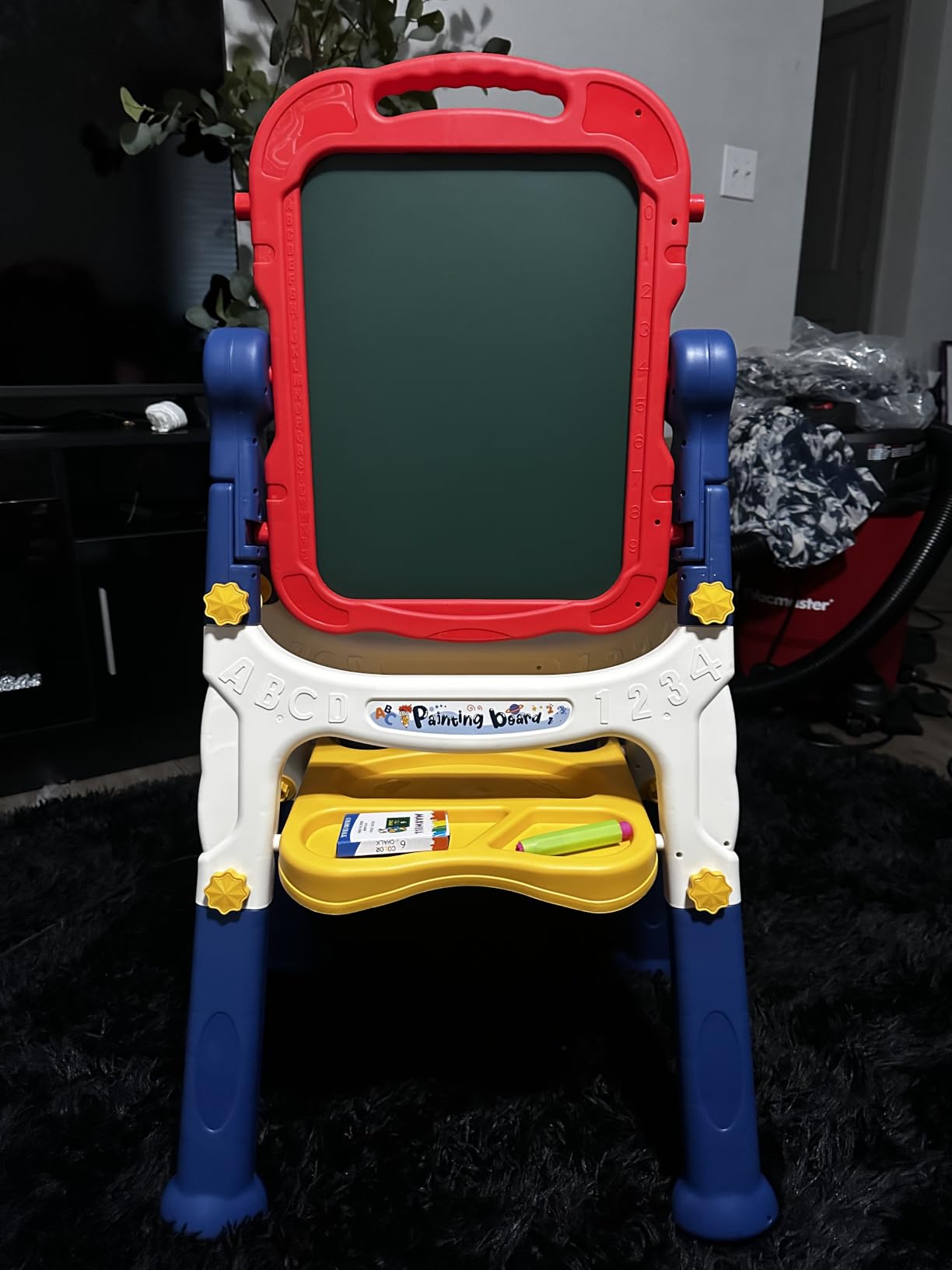 Kids Easel Toddlers Double-Sided Drawing Board Toys 3 4 Year Birthday Gifts | White Board & Chalkboard Adjustable Magnetic Art Easel Painting Writing Learning Educational Toys 3 4 5 Year Boys Girls Gifts customer photo 1