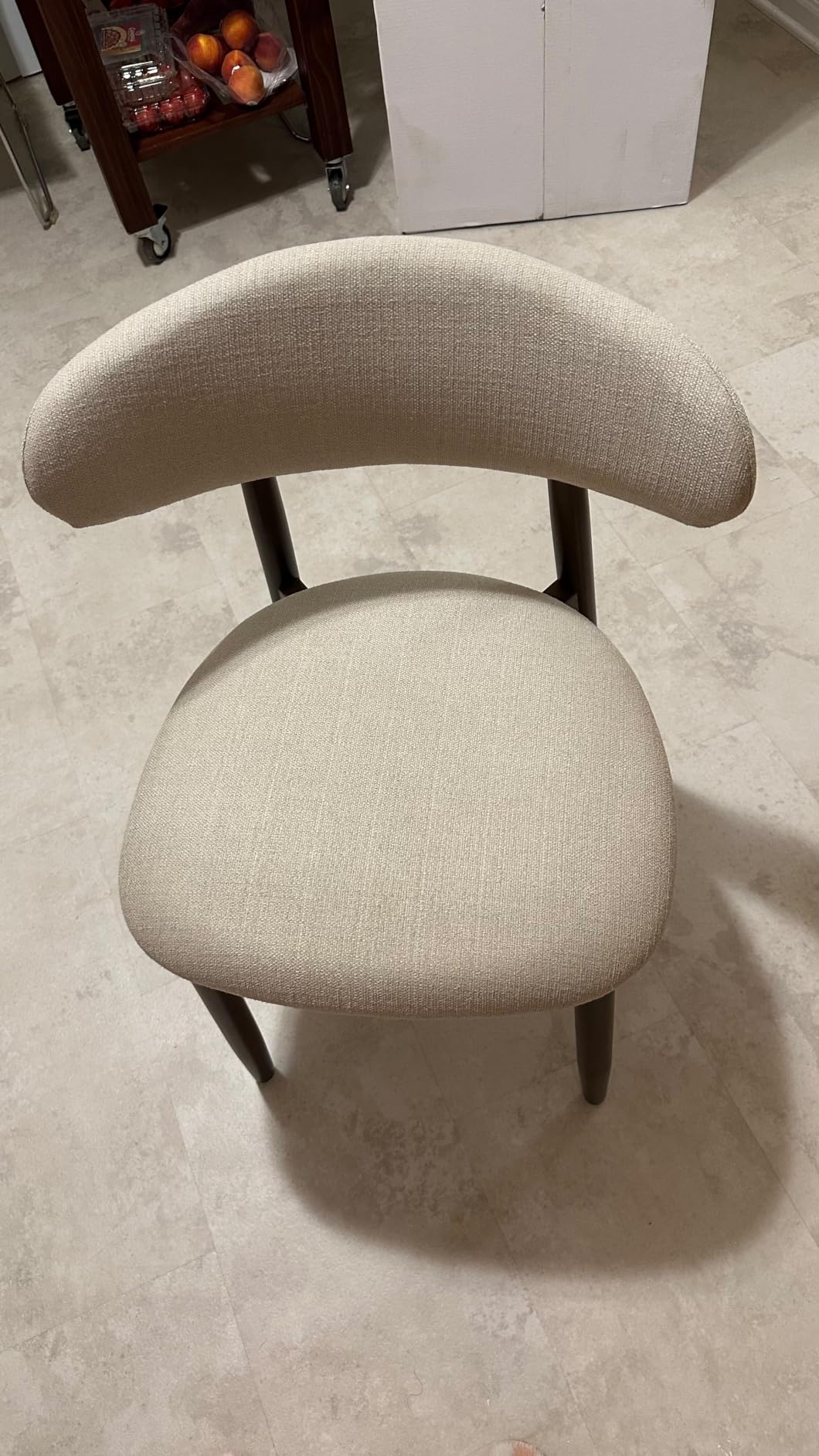 COLAMY Wooden Dining Chairs Set of 4, Modern Fabric Upholstered Kitchen Side Chairs, Farmhouse Dining Room Chair with Foot Pegs, Beige customer photo 1