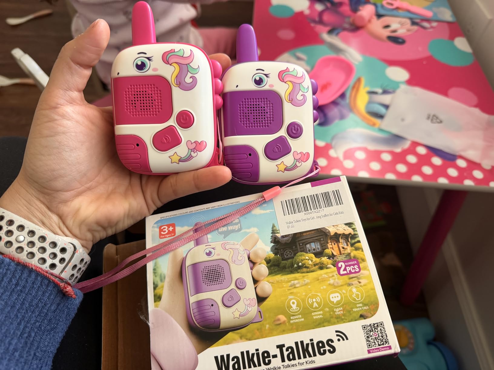 Walkie Talkies Toys for Girls: Unicorn Toys 2 Pack Birthday Gifts for 3 4 5-7 8 Year Old Girls Toy for 4 5 6 7 8-10 Year Old Camping Outdoor Game, Christmas Stocking Stuffers for Girls Kids customer photo 1