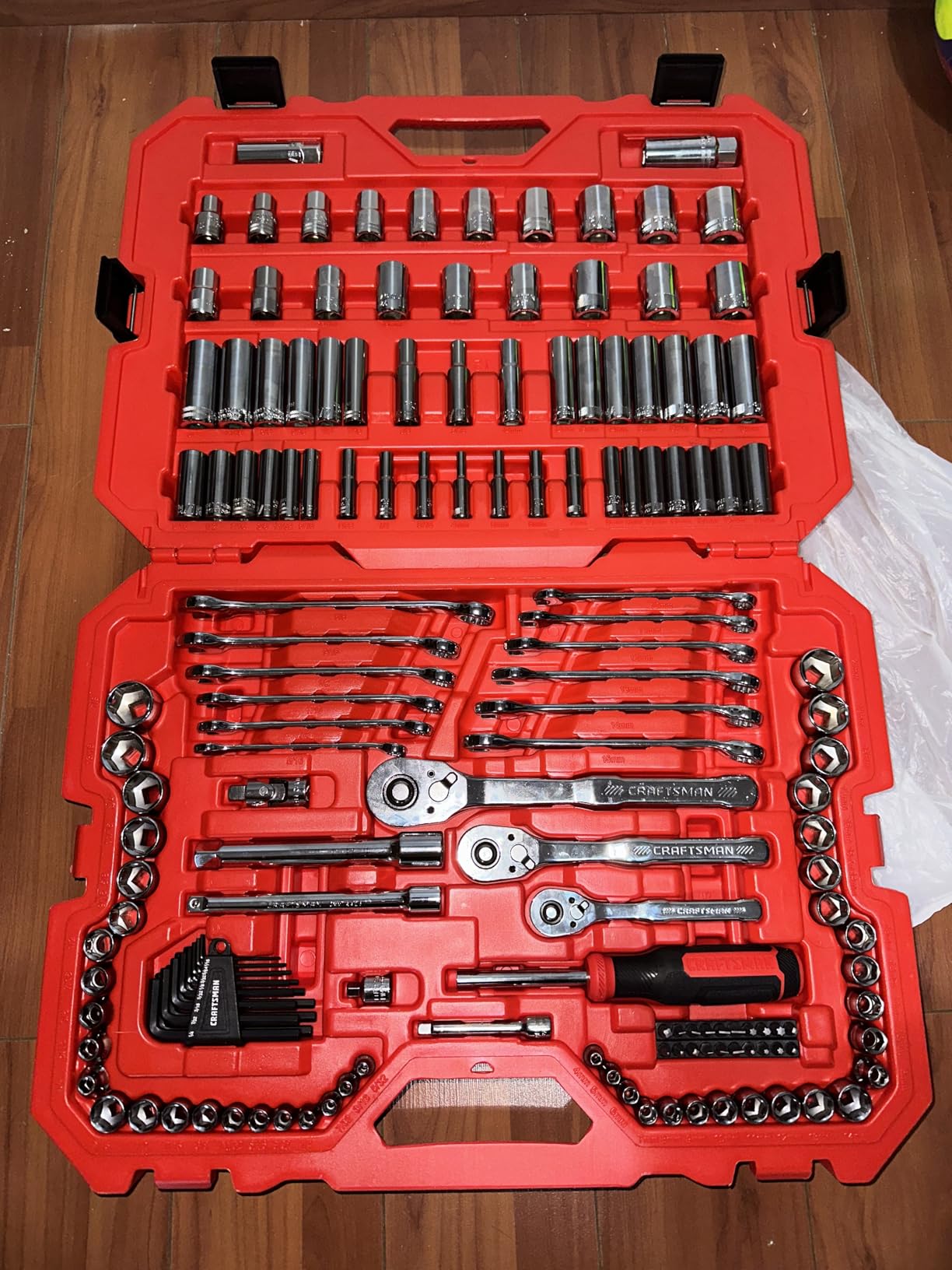 CRAFTSMAN Socket Set, 159 Piece Socket Wrench Set Mechanics Tools 1/4-in., 3/8-in., and 1/2-in, 6 Point and 12 Point, 90-Tooth (CMMT12125) customer photo 1