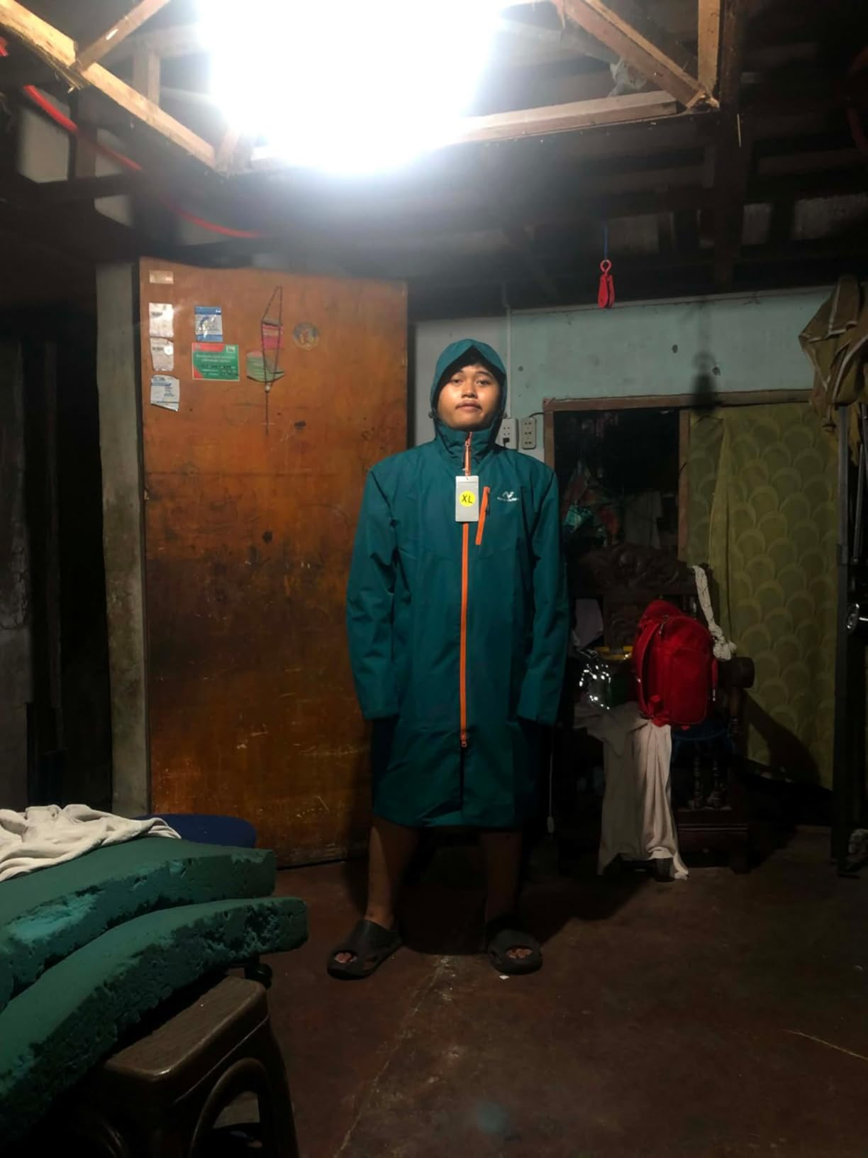 NORDIC OUTLAND Rain Jacket Men, Waterproof Breathable Long Raincoat with Hood Mesh Lining, Windbreaker for outdoor activities customer photo 2