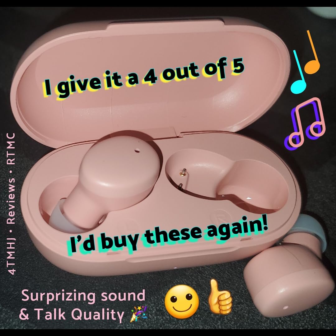 MOZOTER S8 Mini Wireless Earbuds Bluetooth 5.3 in Ear Light-Weight Headphones,60Hrs Playtime Ear Buds with Charging Case,Bluetooth Headsets,Premium Sound with Deep Bass for Sport-Pink customer photo 1