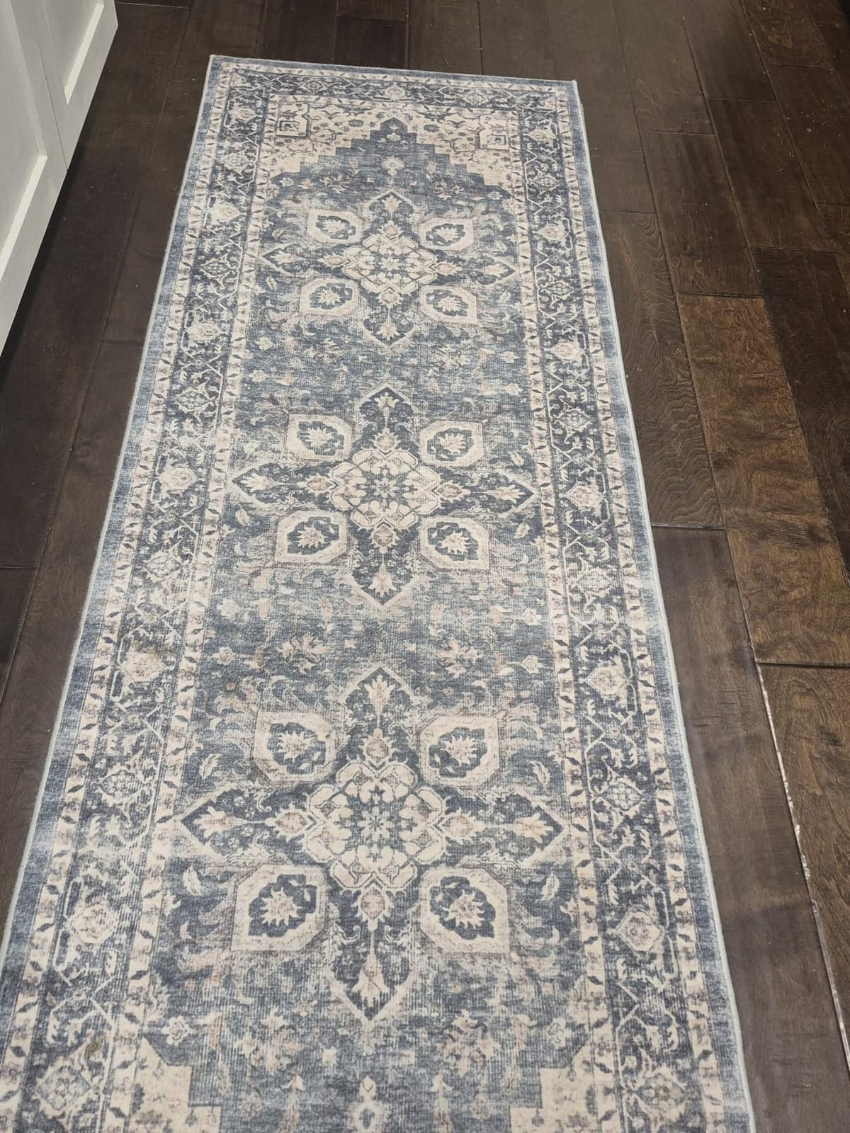 AMADA HOMEFURNISHING 8x10 Washable Area Rug, Low-Profile with Non-Slip Backing & Durable Edge Binding, Vintage Large Rugs for Living Room, Bedroom, Dining Room, Blue customer photo 2