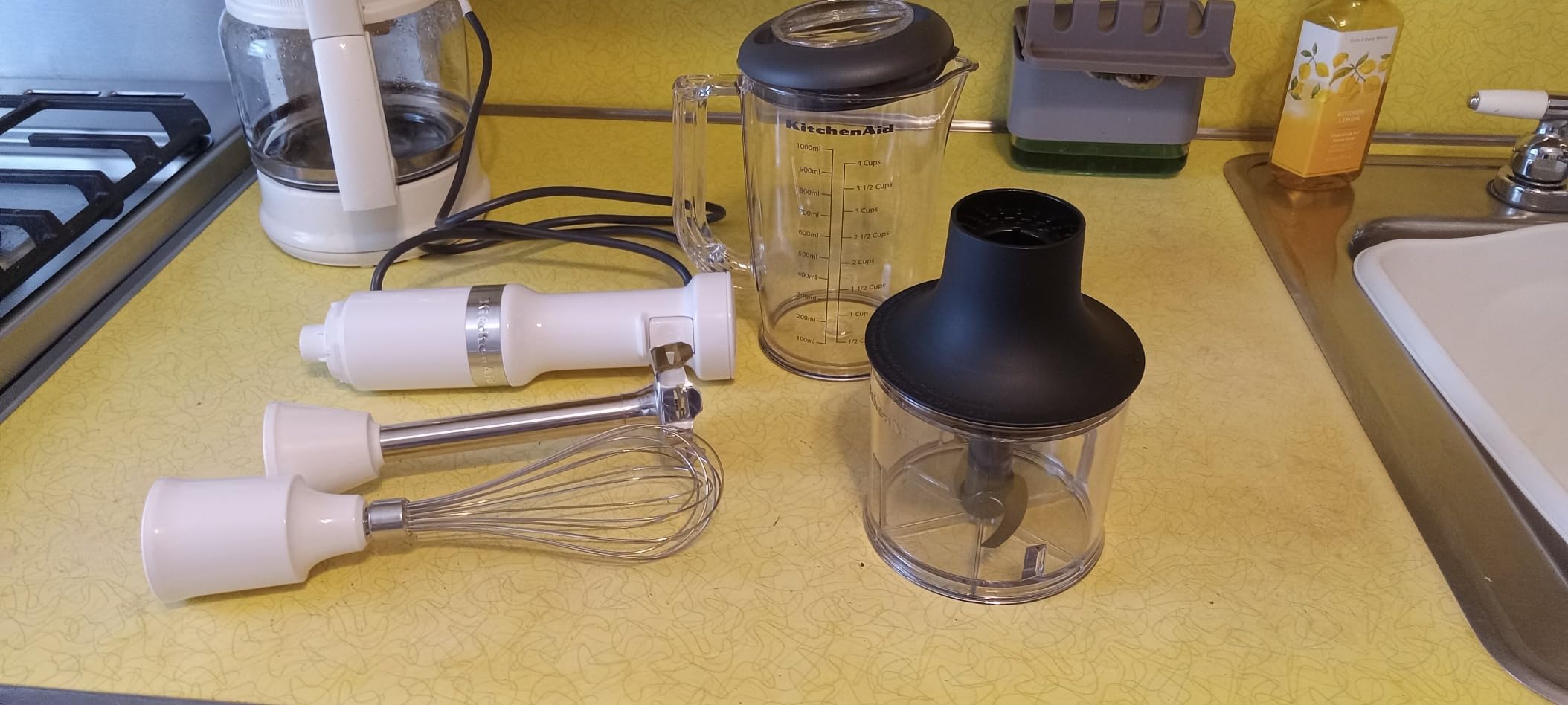 KitchenAid Variable Speed Corded Hand Blender with Blending Pitcher, Whisk and Chopper Attachments, KHBV83BM, Black Matte customer photo 2