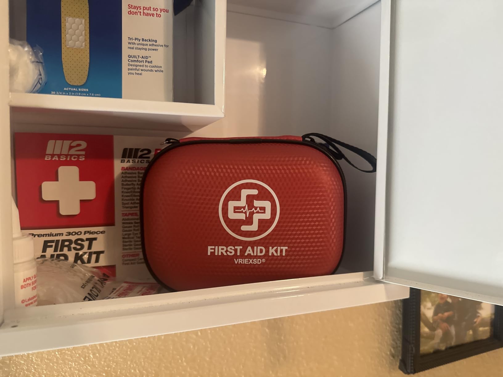 Mini First Aid Kit - 150 Piece Small Waterproof Hard Shell Medical Kit | Compact First Aid Kit with Comprehensive Supplies for Home, Car, Travel, Camping, Truck, Hiking, Sports, Office, Outdoor (Red) customer photo 2