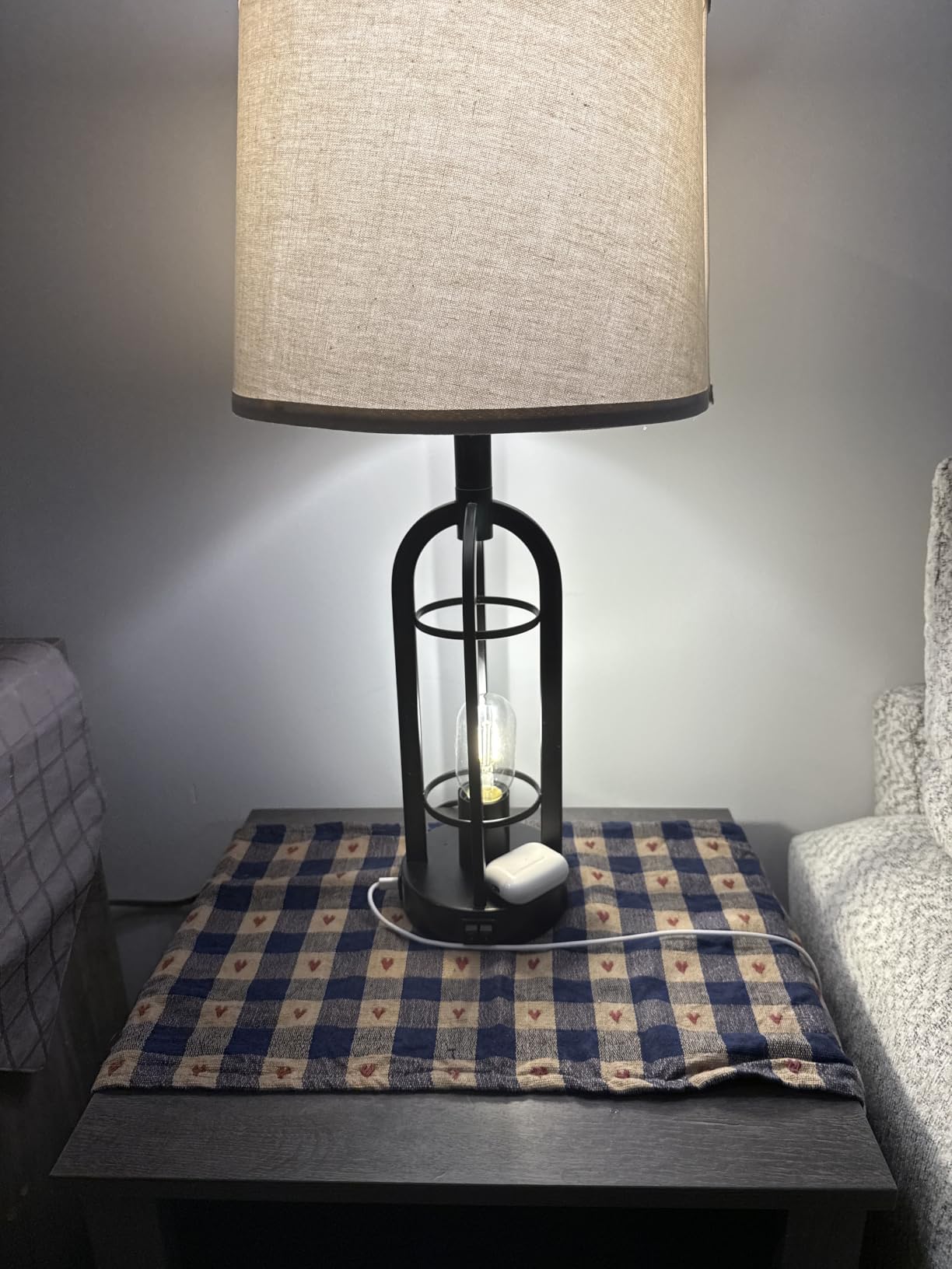 SRJJA Black Table Lamps for Living Room Set of 2 - Farmhouse Lamps for Night Stands with USB A+C, Bedside Lamps for Bedroom, 24'' Industrial Lamp for Living Room End Tables customer photo 2