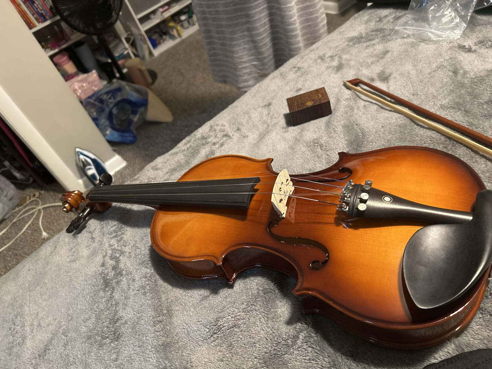 CVN-300 4/4 Violin for Beginners, Full Size Fiddle Set for Students and Adults, Solid Wood Ebony-Fitted Starter Violin Kit with Hard Case and Bow customer photo 2
