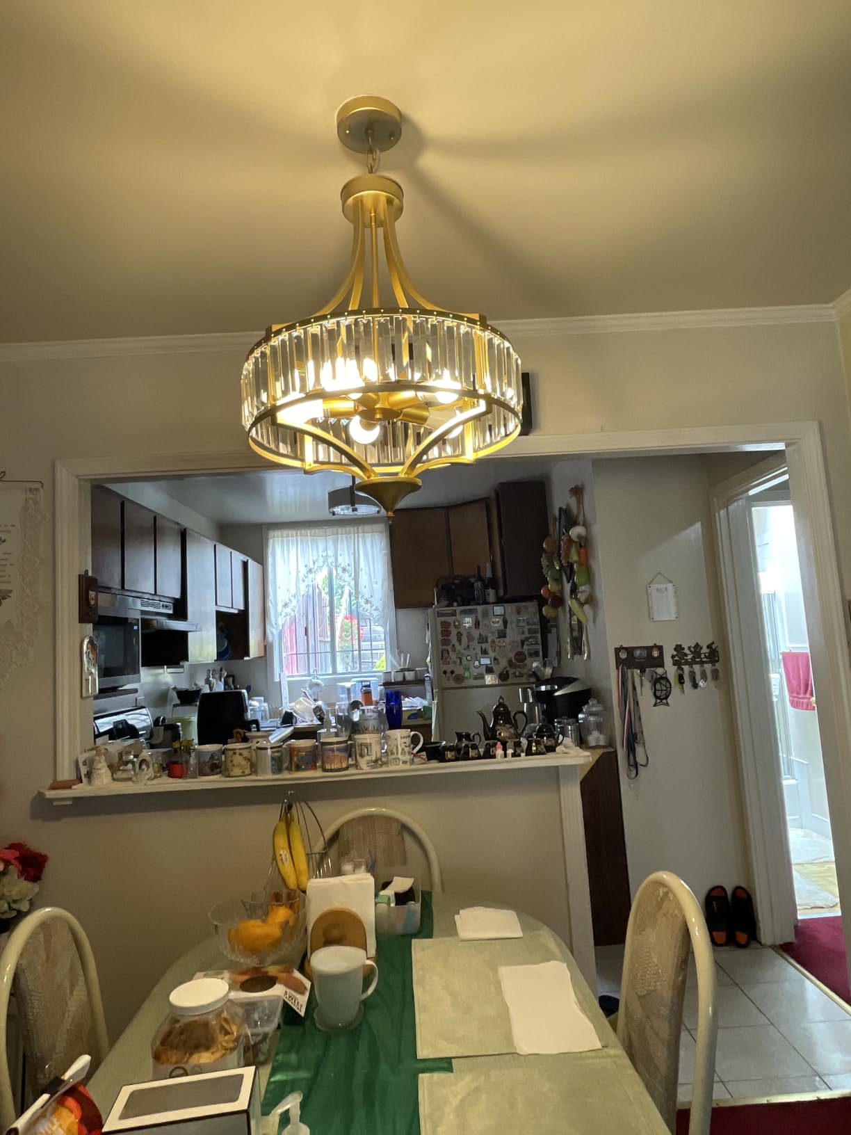CNRATYE 5-Light Black Crystal Chandelier for Dining Room, Modern Farmhouse customer photo 2