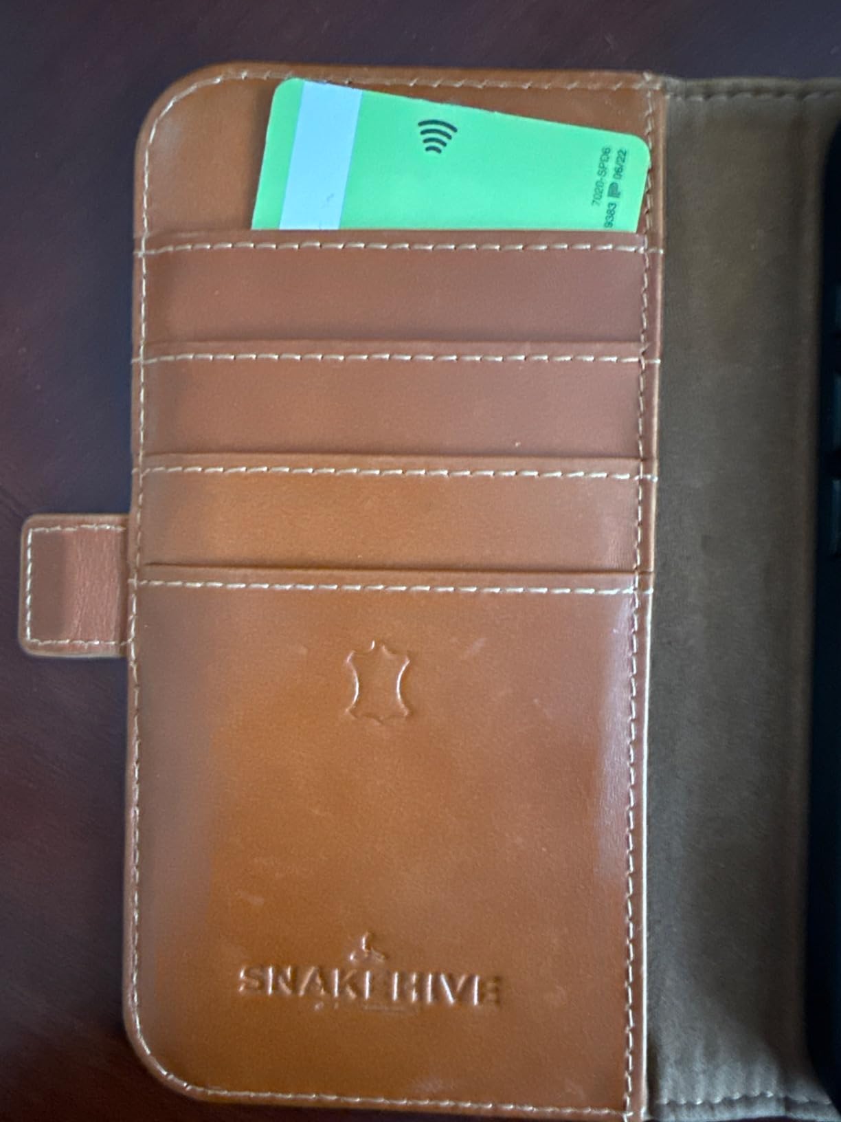 Snakehive Leather Wallet for iPhone 16 - Real Leather Wallet Phone Case - Genuine Leather with Viewing Stand and 3 Card Holder - Flip Folio Cover with Card Slot (Navy) customer photo 1