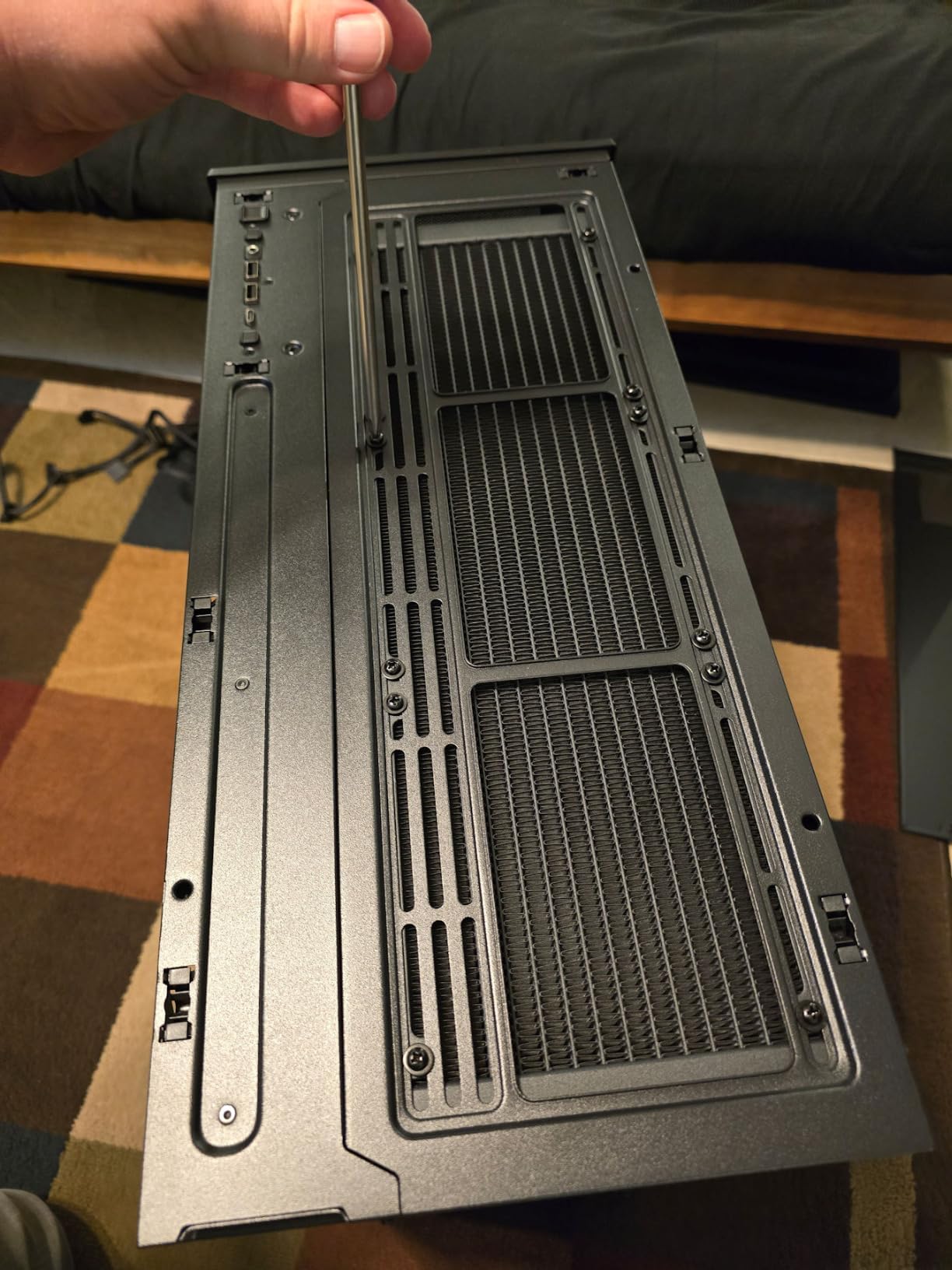 Antec Flux Pro Full-Tower E-ATX PC Case, 6 PWM Fans Included, Black | 6 PWM Fans, Walnut Wood Front Panel, High-Airflow, 90 Rotated PSU Mount, 420mm Radiator Support, CPU & GPU Temp Display customer photo 1