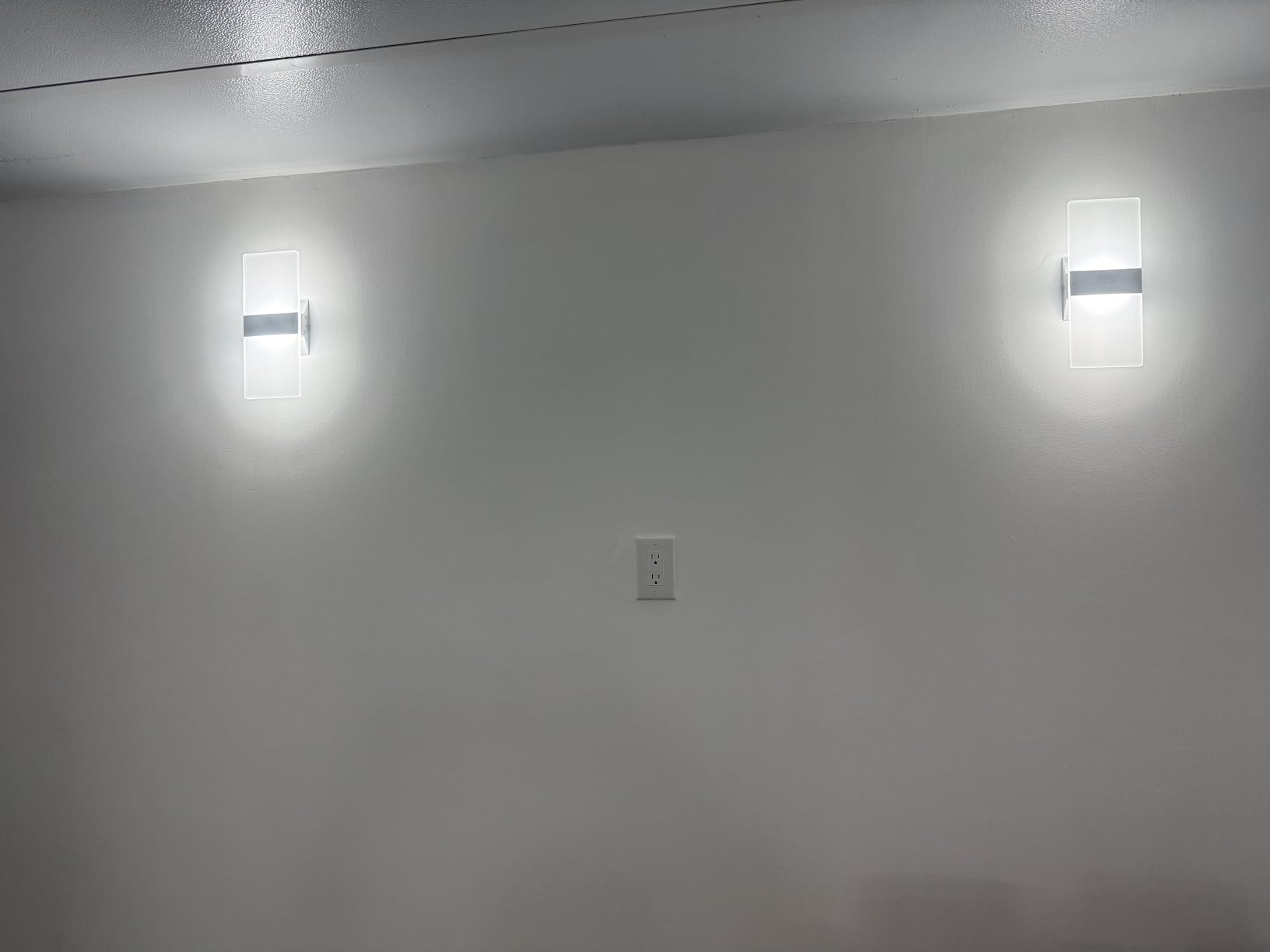 Indoor Wall Sconce, Half Cylinder Wall Light Fixture, 3000K 4000K 5000K Color Temperature Adjustable, Dimmable LED Modern Wall Light for Hallway Bedroom Living Room, Brushed Nickel customer photo 2