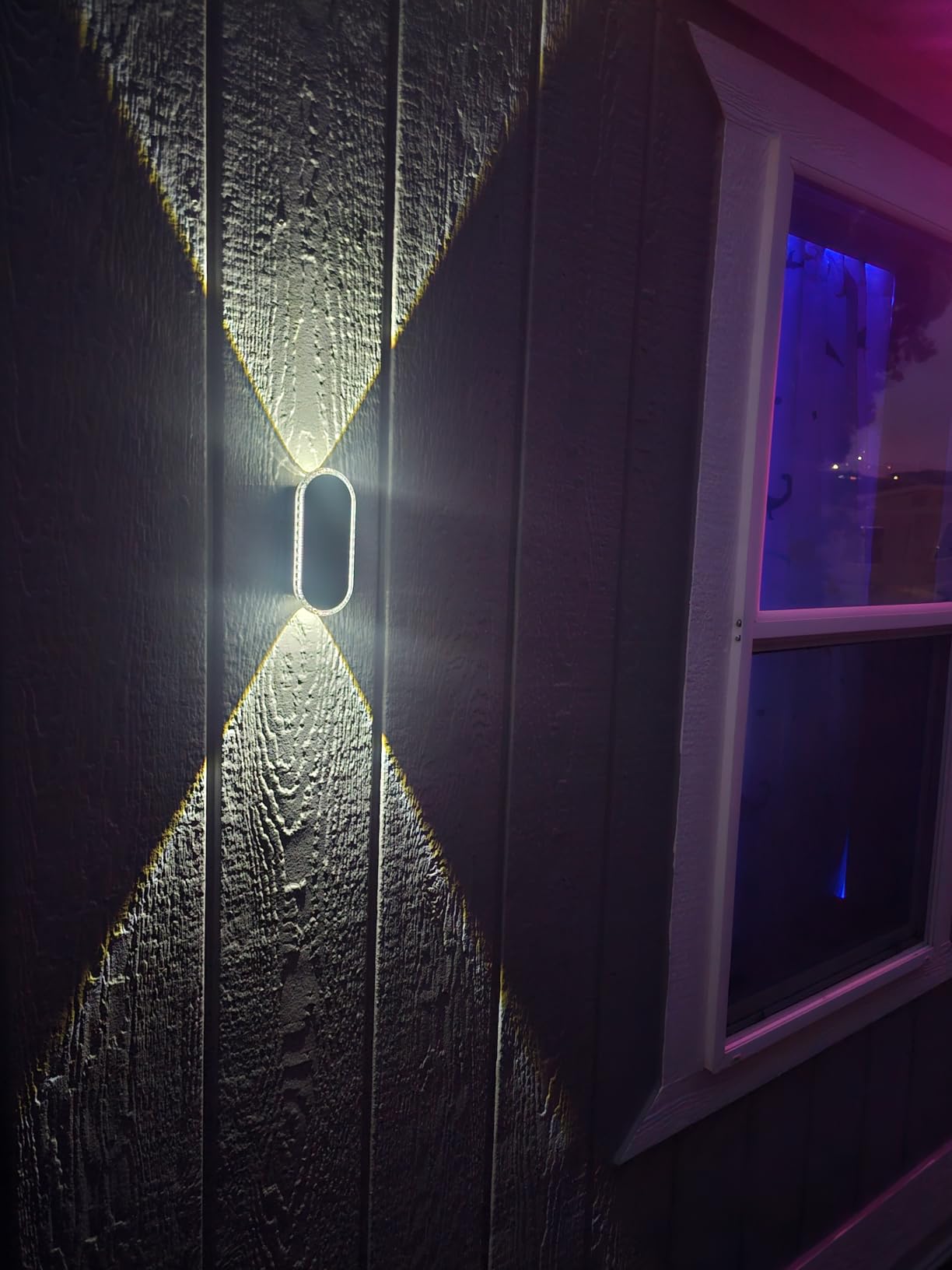 Solar Fence Lights Outdoor - 3000/4000/6000K 3 Modes, IP65 Waterproof Fence Lights Solar Powered, Up & Down Lighting Solar Wall Lights Outdoor for Backyard/Garden/Patio/Garage and Wall decor (8 pack) customer photo 2